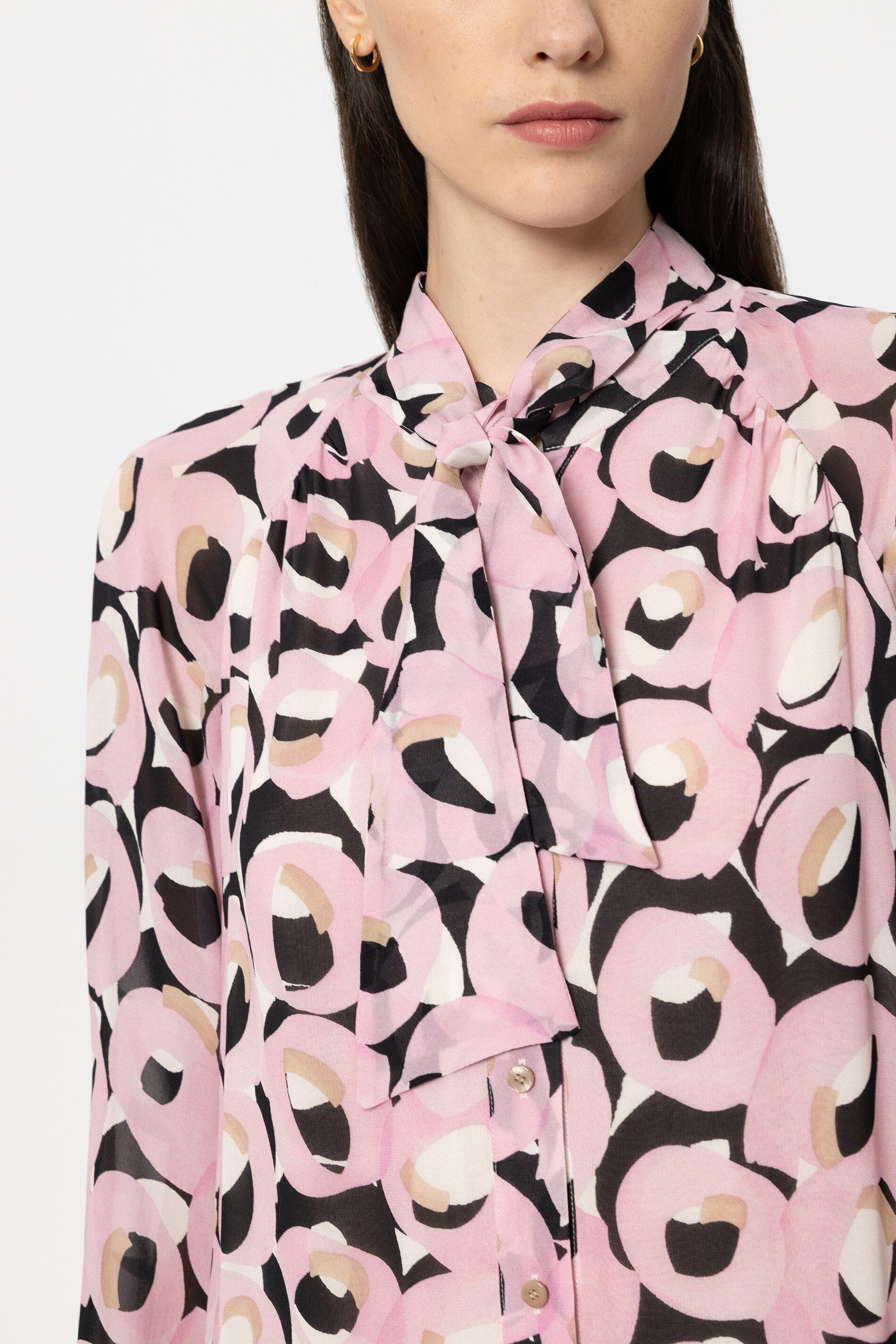 Boho-Kleid mit Retro-Print - creamy blush / black - Standard | Model Detail