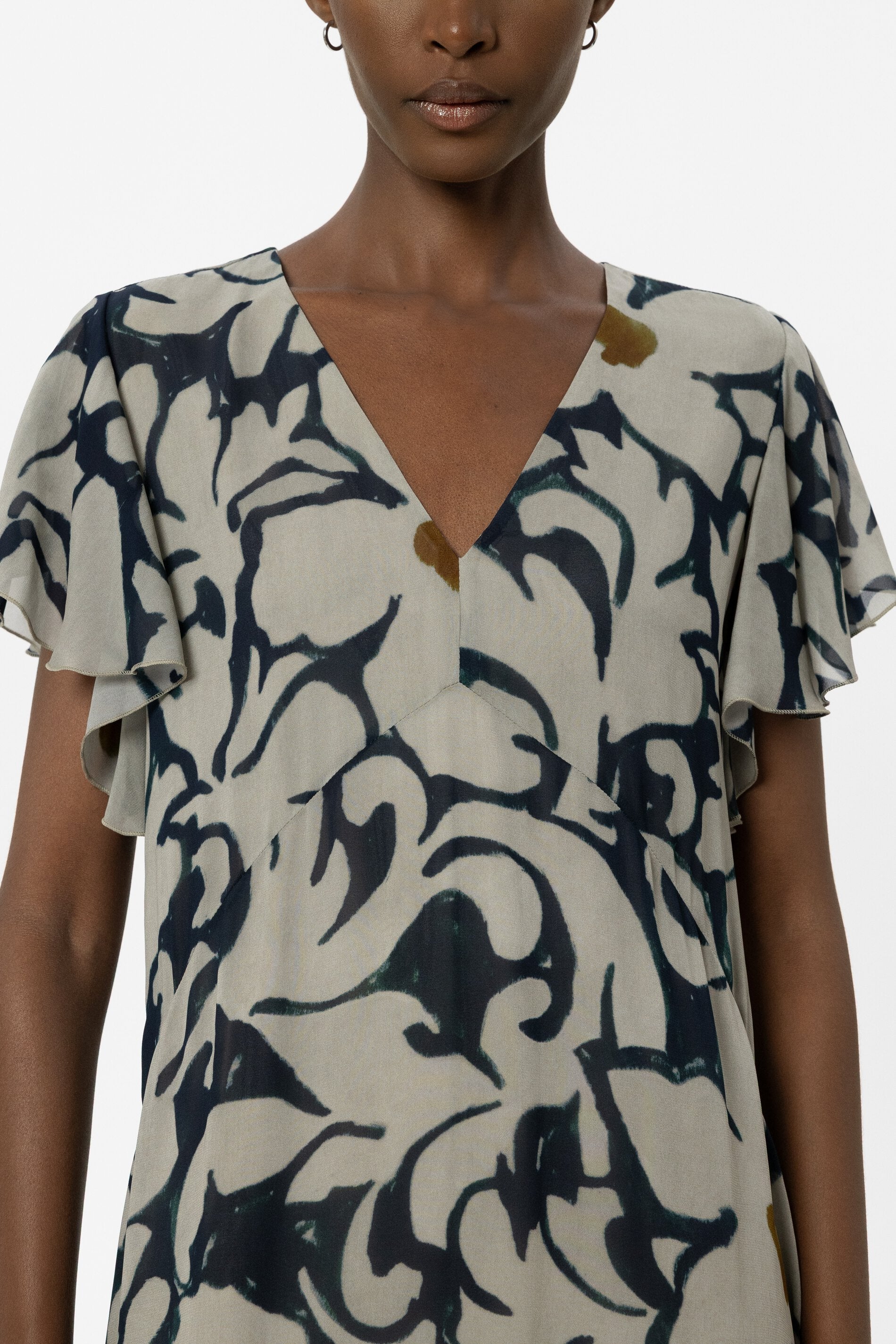 Maxikleid mit Flower-Print - tinted blue / multi - Standard | Model Detail