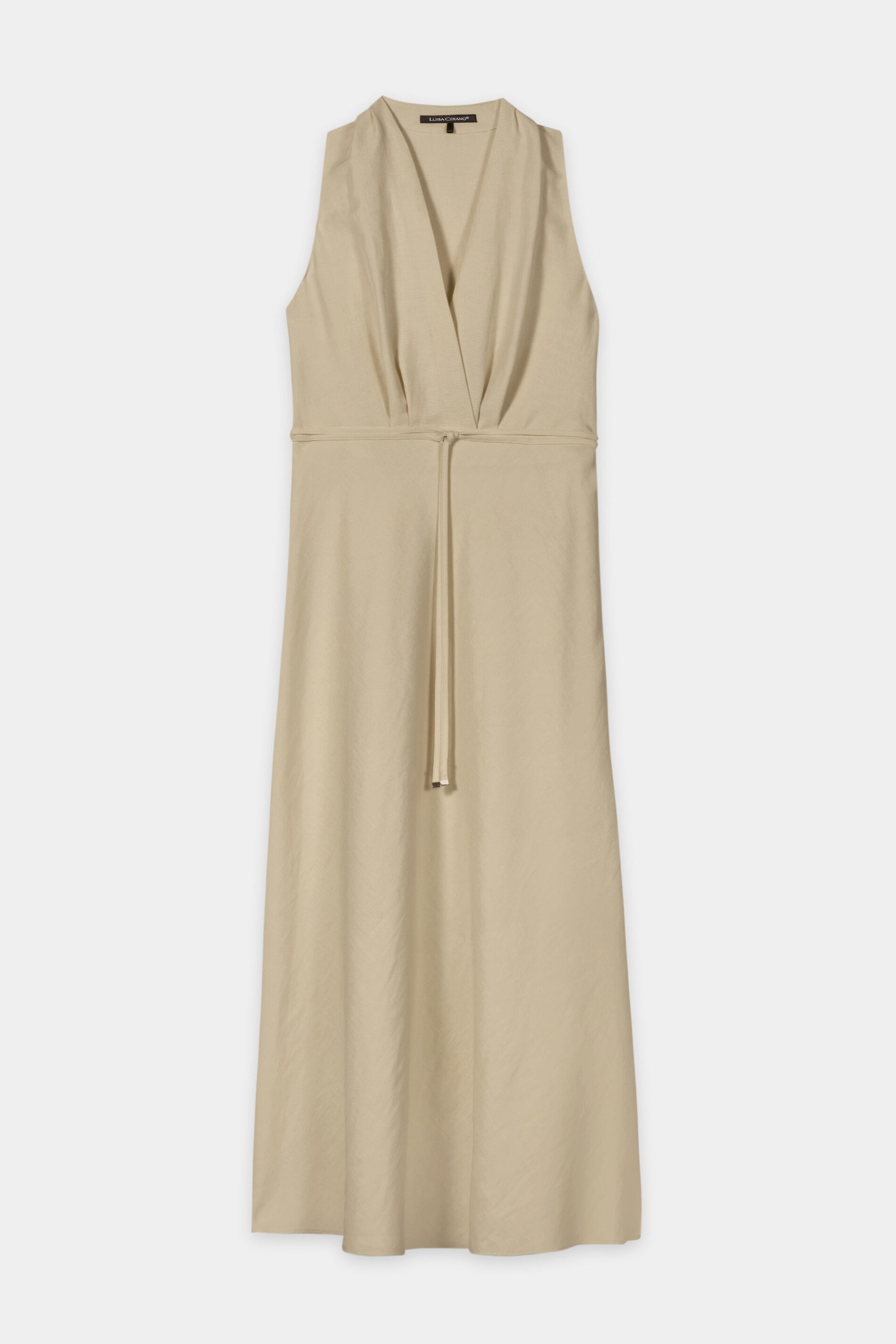 Midikleid aus Leinen-Mix - sand - Standard | Artikel Front