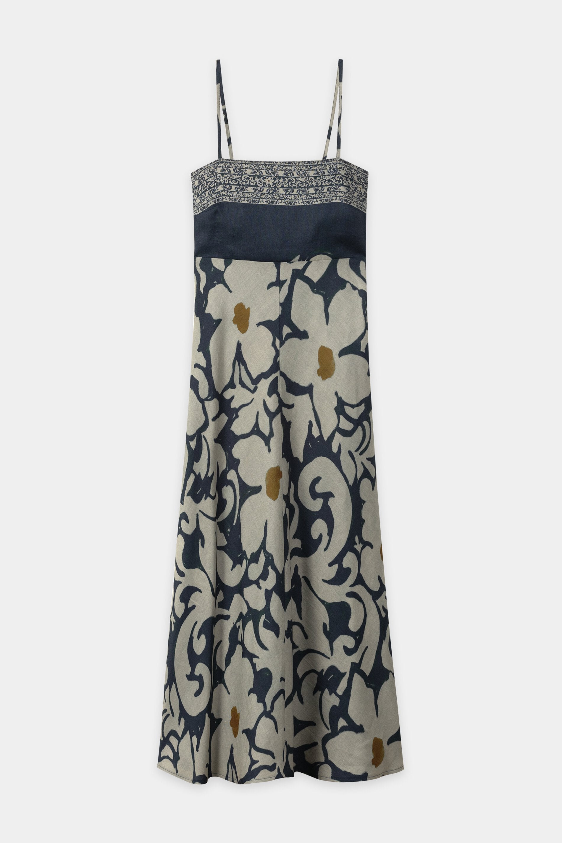 Ramie-Kleid mit Flower-Print - tinted blue / multi - Standard | Artikel Front