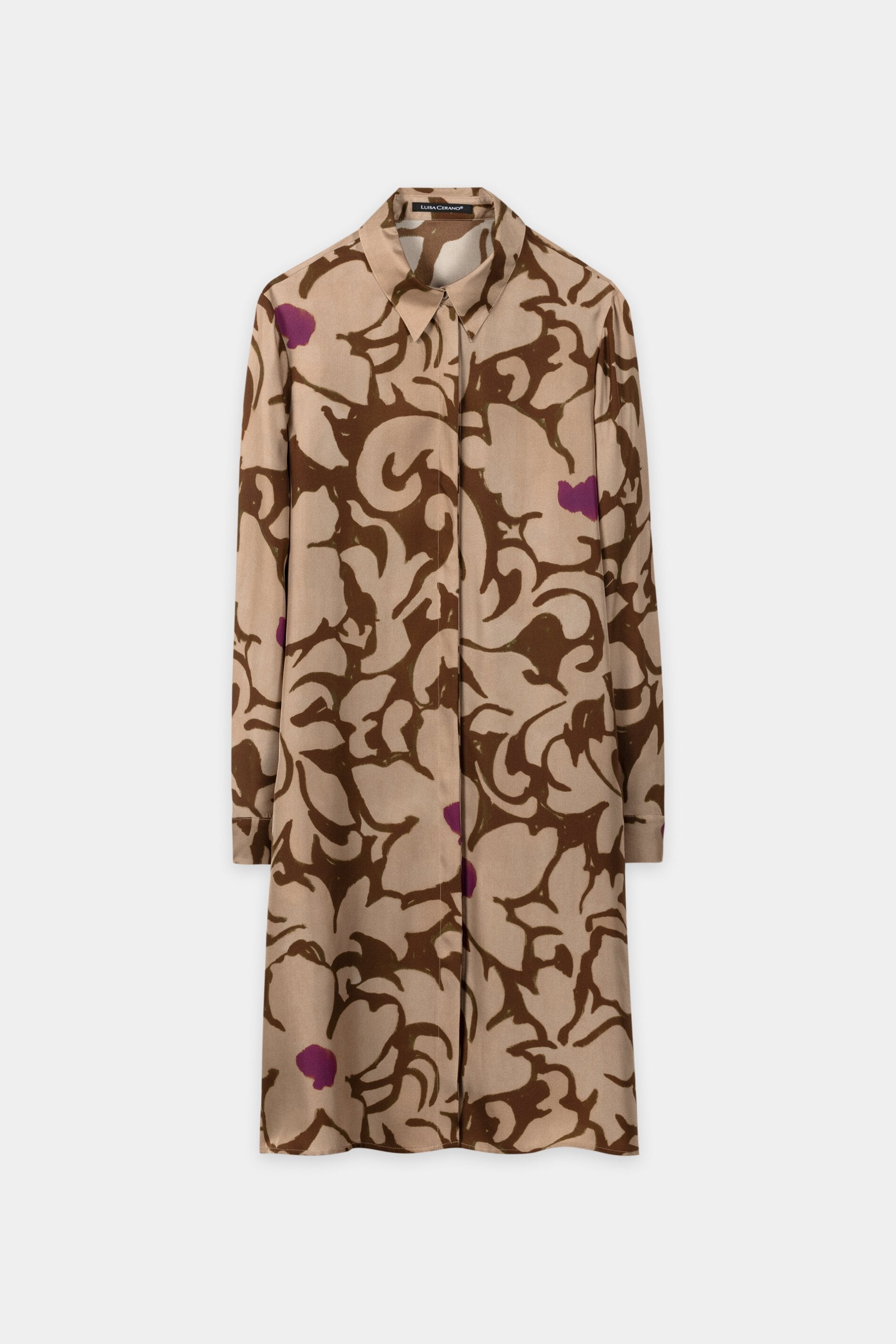 Seidenkleid mit Flower-Print - light terracotta / multi - Standard | Artikel Front