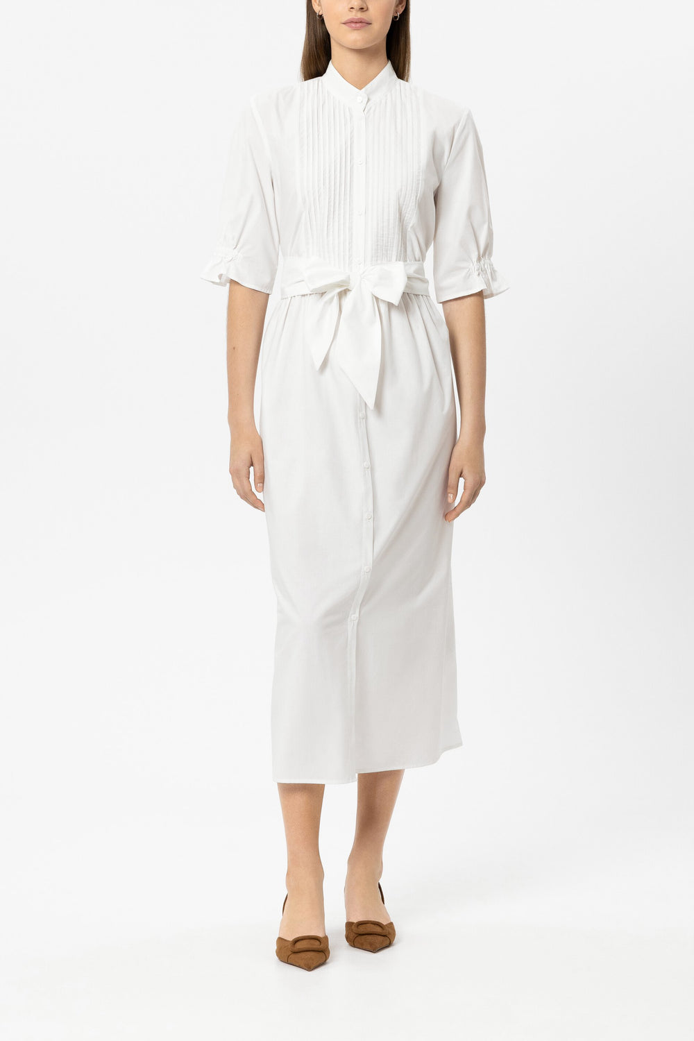 Baumwoll-Hemdblusenkleid - white - Standard