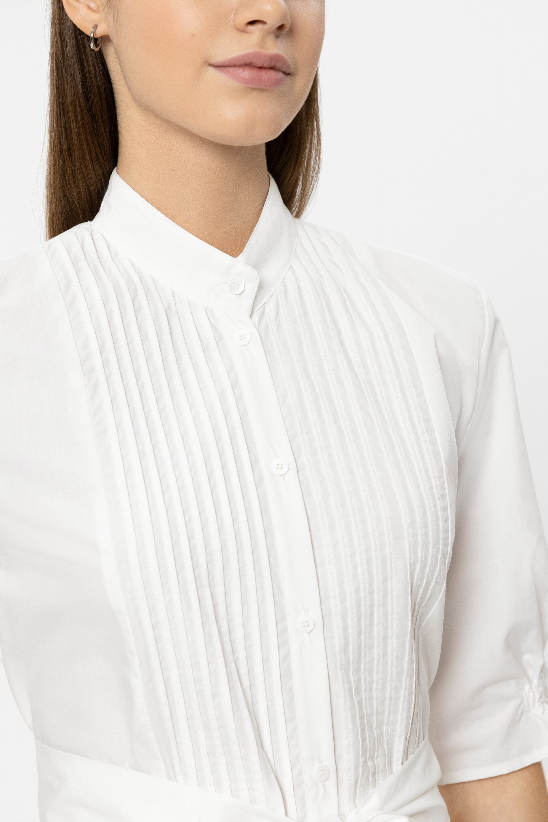 Baumwoll-Hemdblusenkleid - white - Standard | Model Detail
