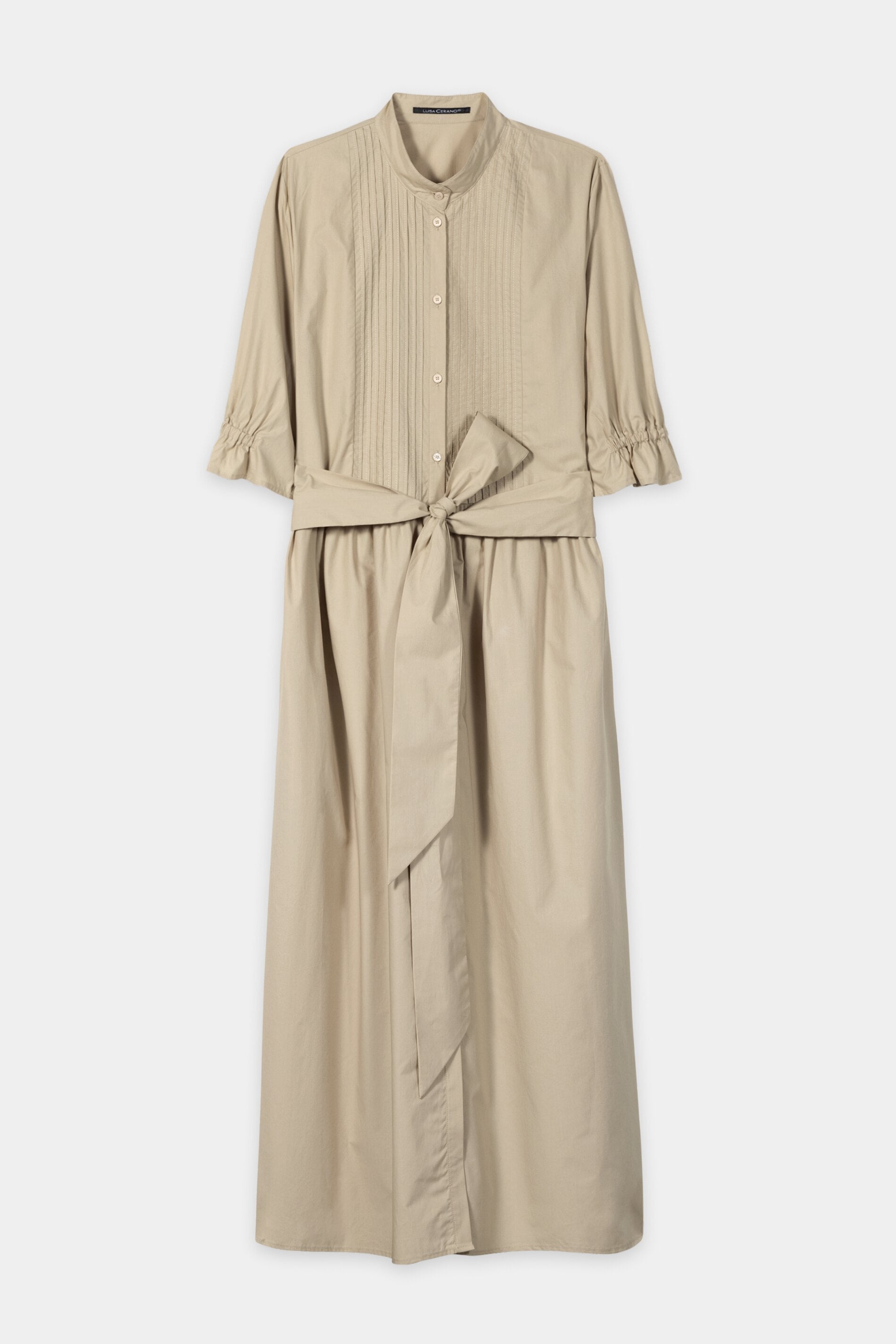 Baumwoll-Hemdblusenkleid - sand - Standard | Artikel Front