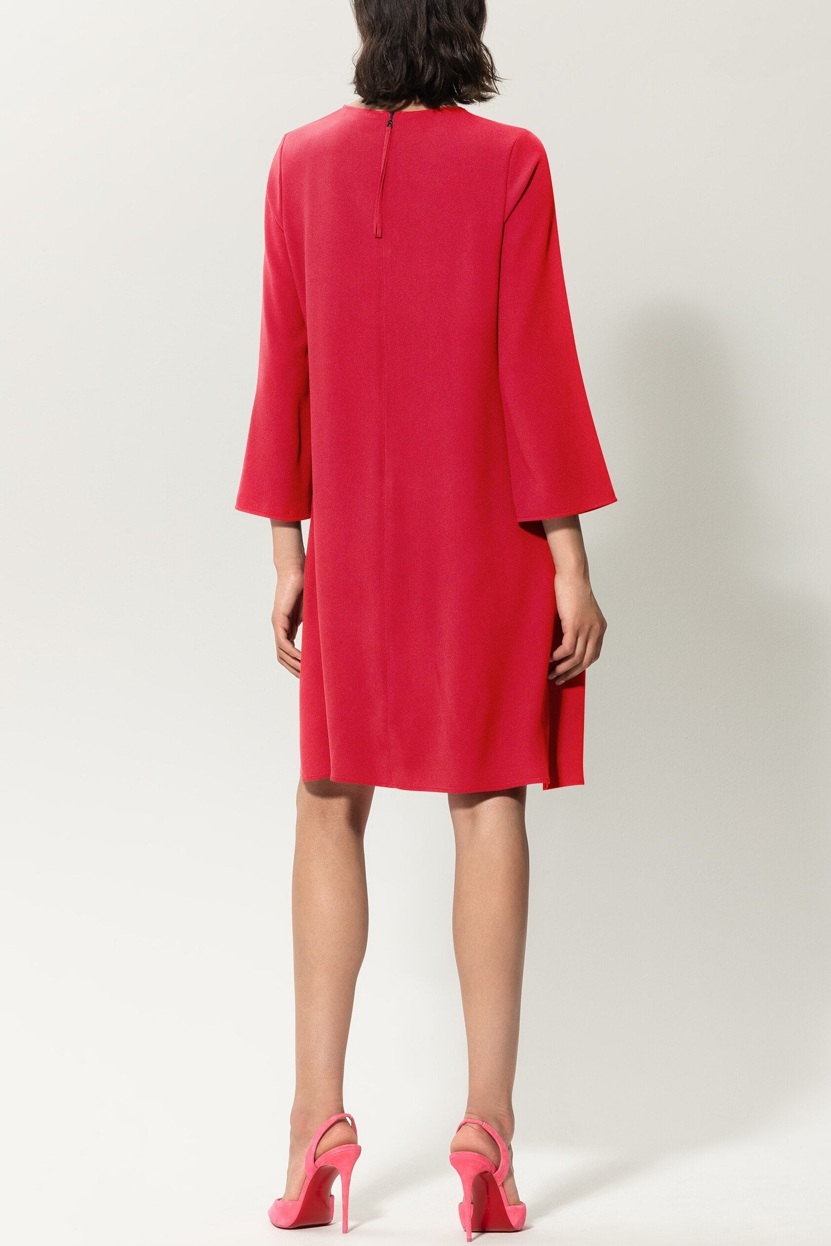 Minikleid mit ¾-Arm - bright red - Standard | Model Rück