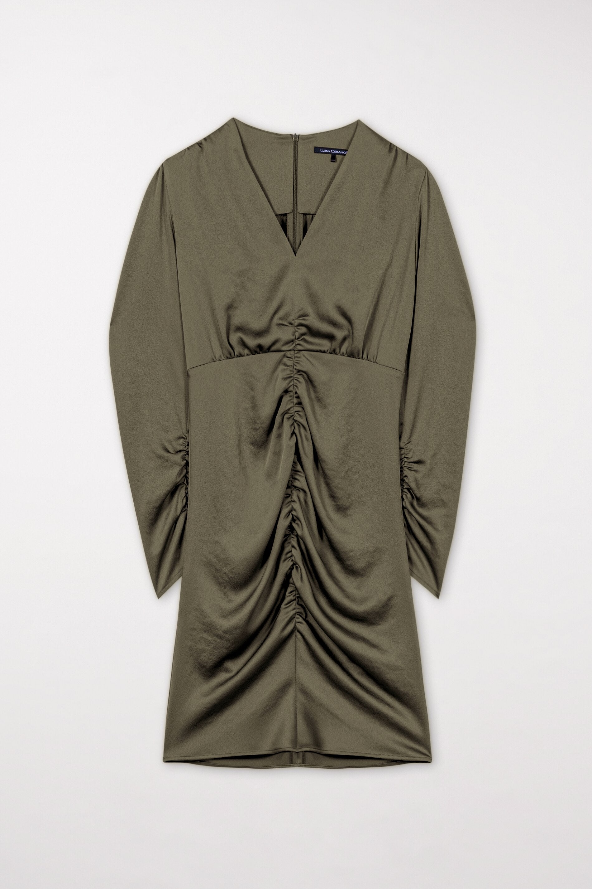 Midikleid mit Raffungen - greyish khaki - Standard | Artikel Front