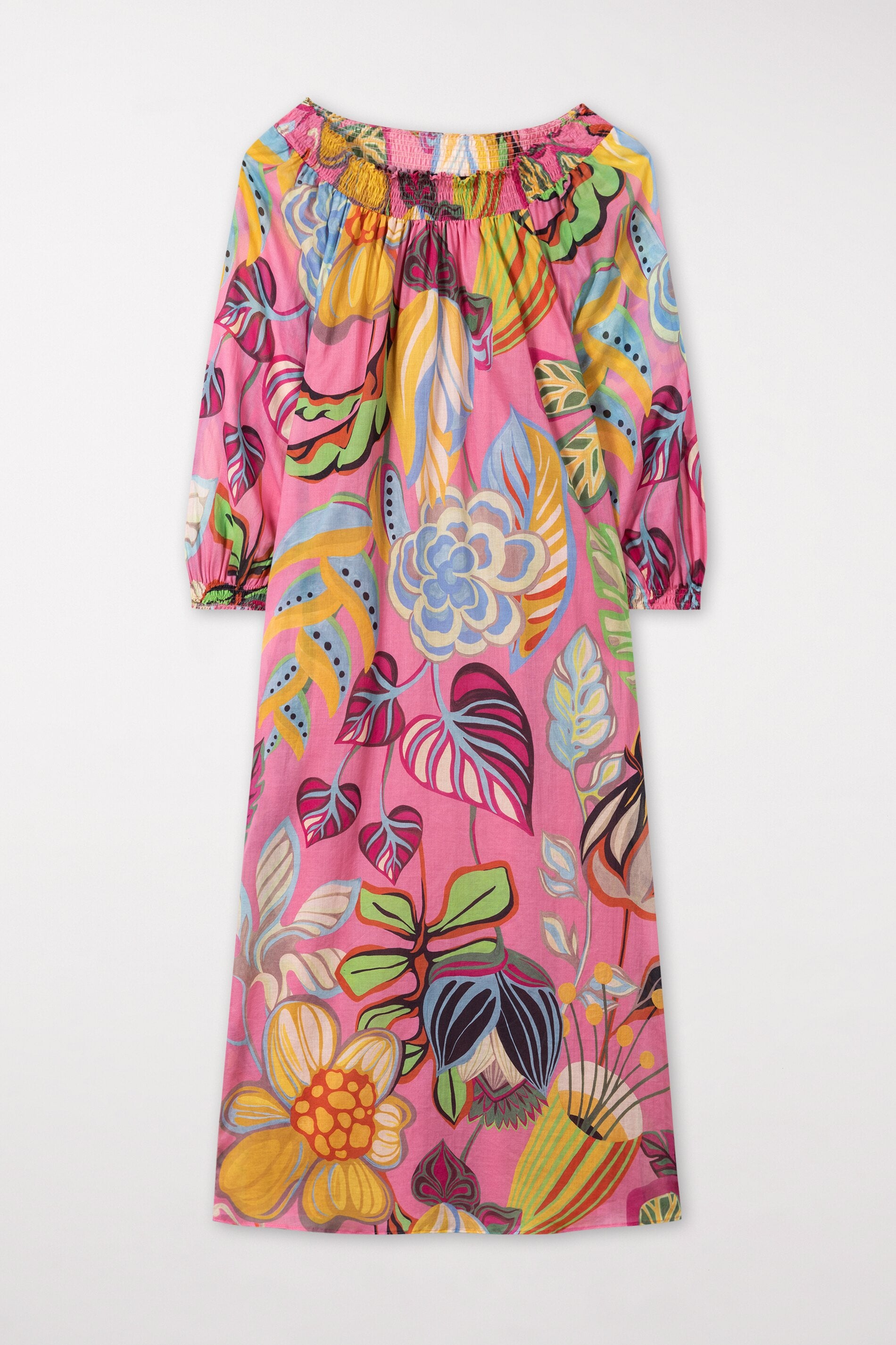 Midikleid mit Caribbean-Print - raspberry / multi - Standard | Artikel Front