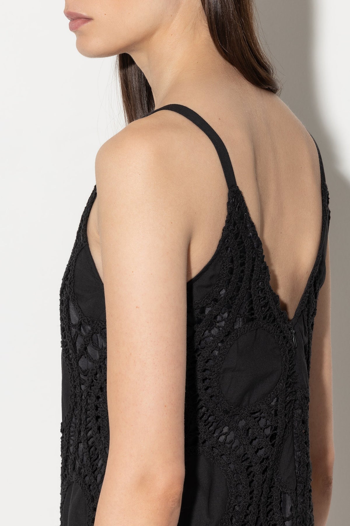 Slipdress in Crochet-Optik - deep black - Standard | Model Detail
