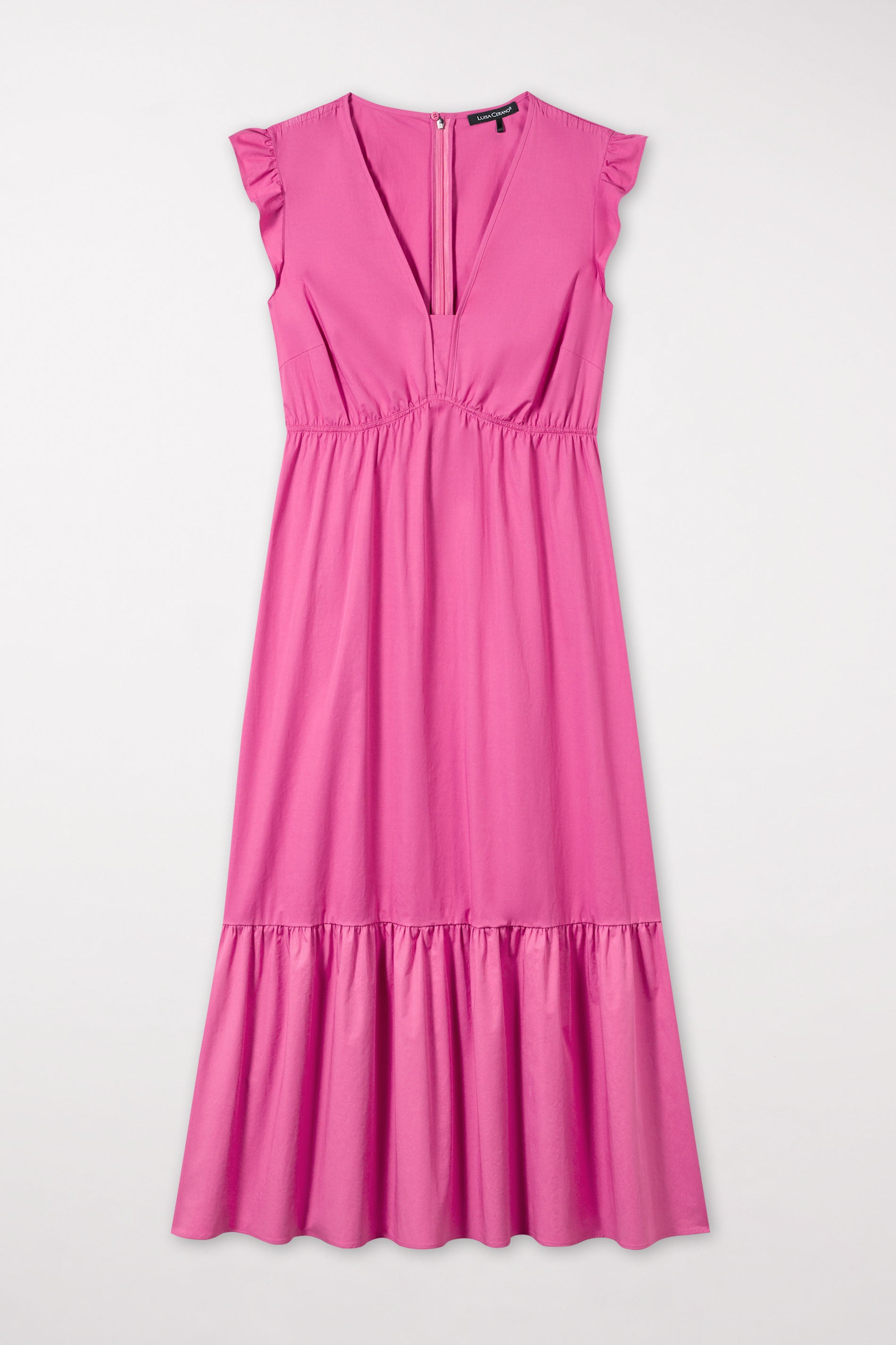 Volant-Kleid mit Cu-Sleeve - raspberry - Standard | Artikel Front