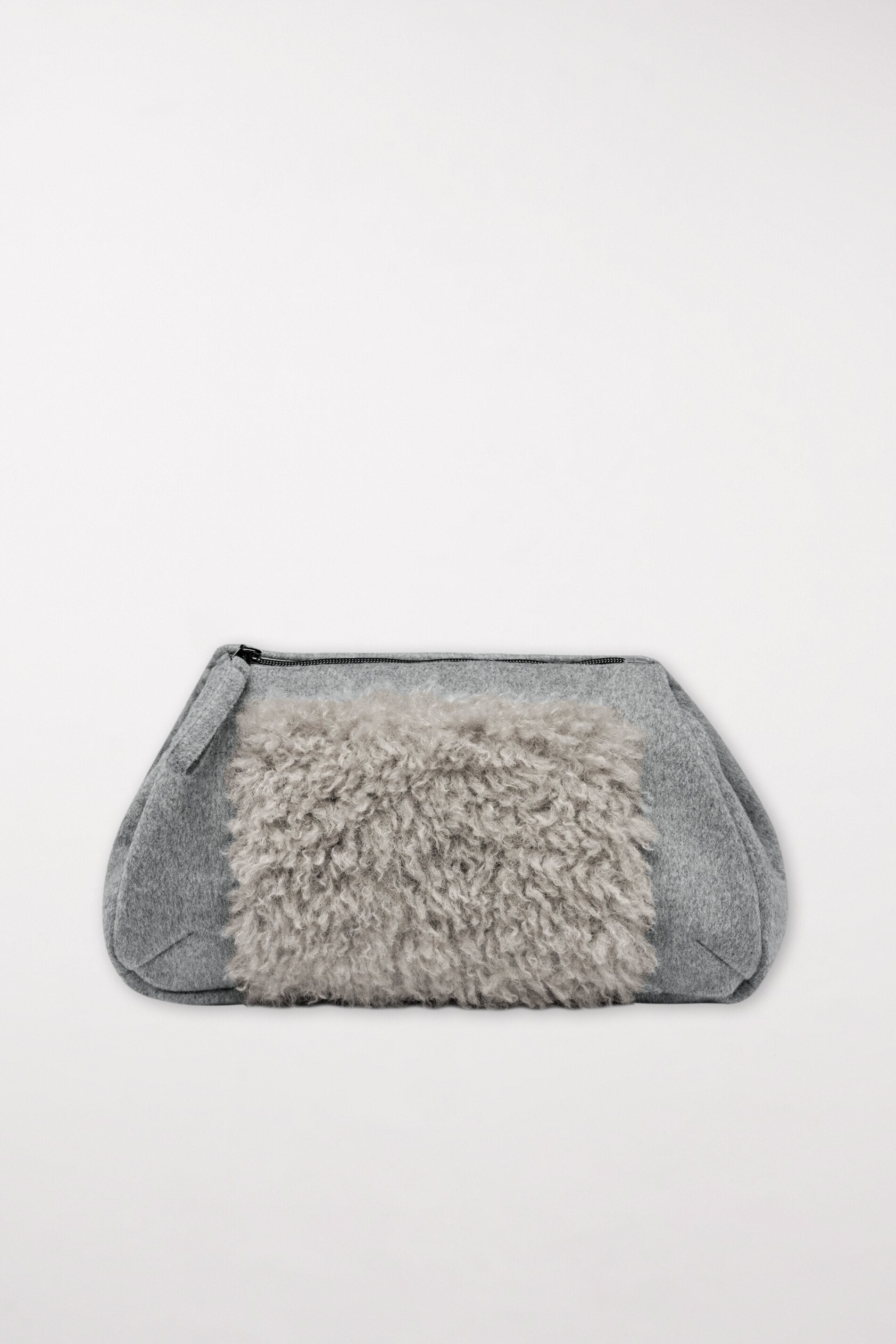 Tasche mit Wolldetail - heather grey - Standard | Artikel Front