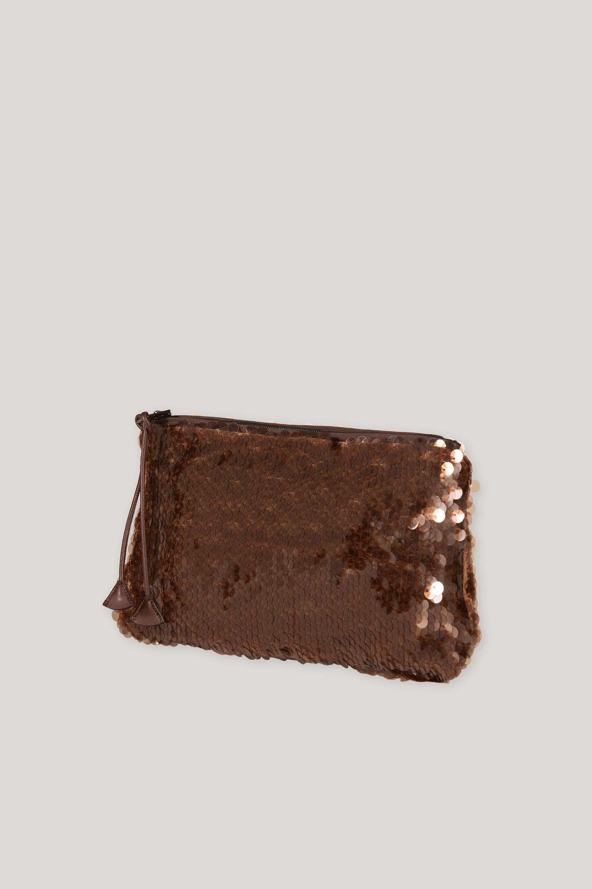 Clutch mit Pailletten - light walnut - Standard | Artikel Rück
