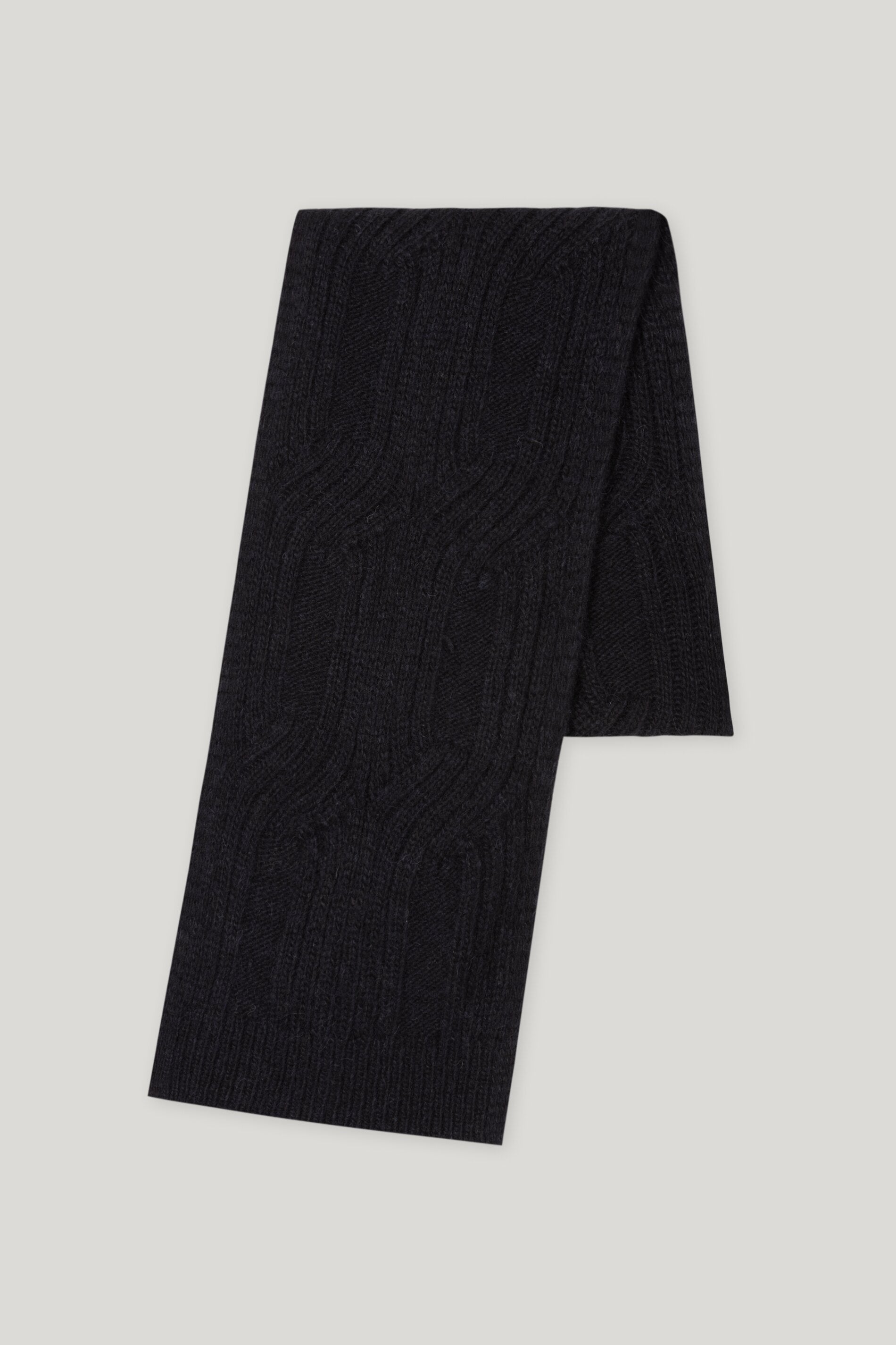 Schal mit Cable-Knit - deep black - Standard | Artikel Front