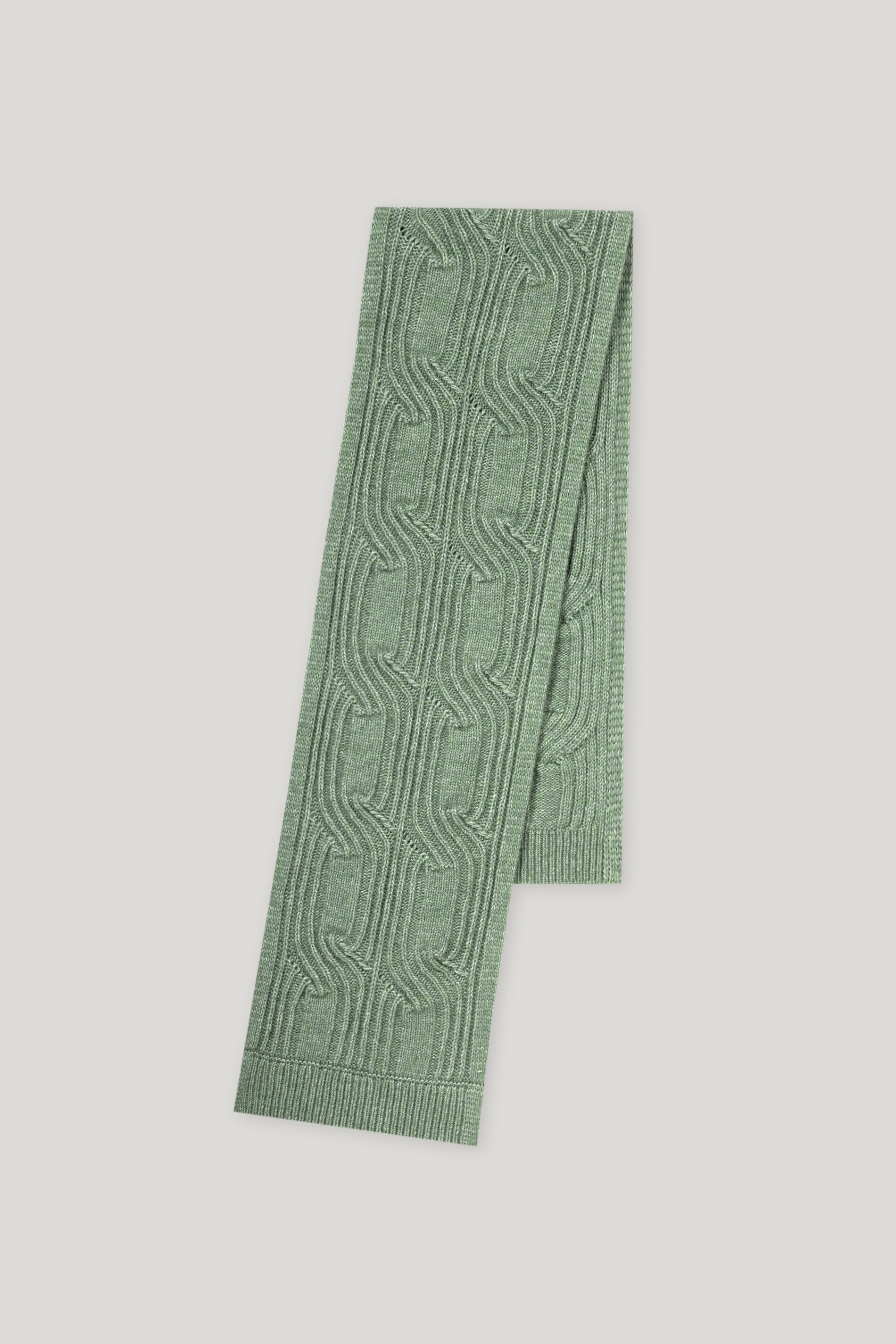 Schal mit Cable-Knit - salbei - Standard | Artikel Front