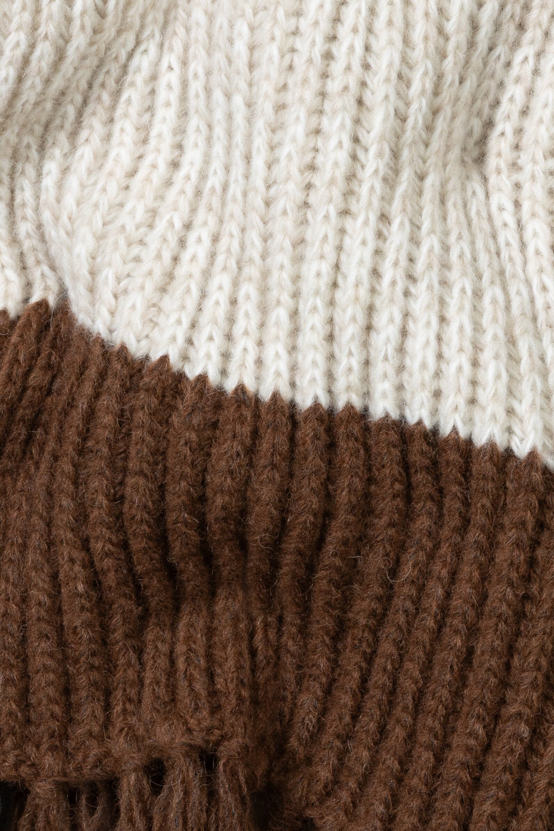 Schal mit Colour-Block - silky cream / walnut - Standard | Artikel Rück