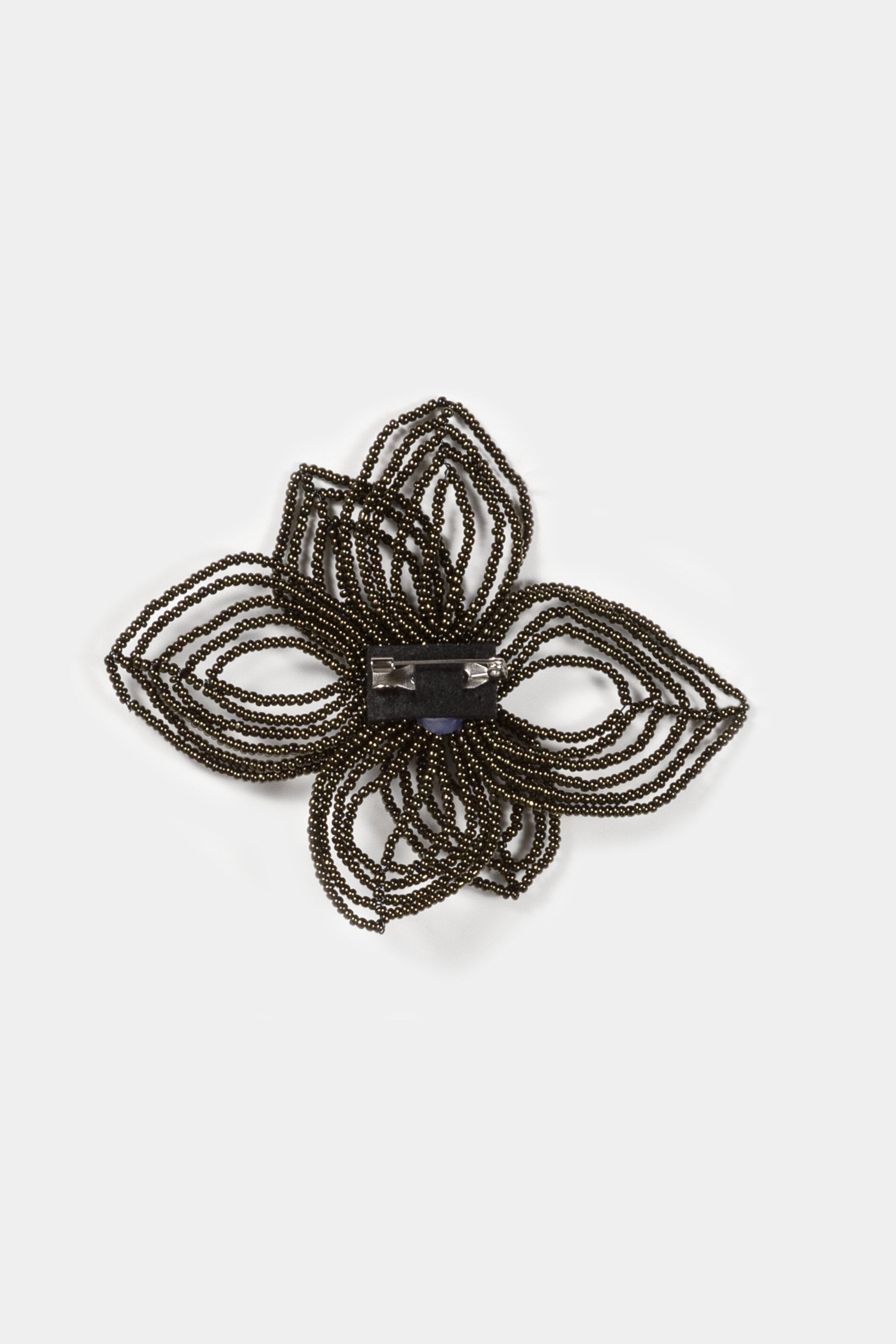 Blumen-Brosche - khaki - Standard | Artikel Rück