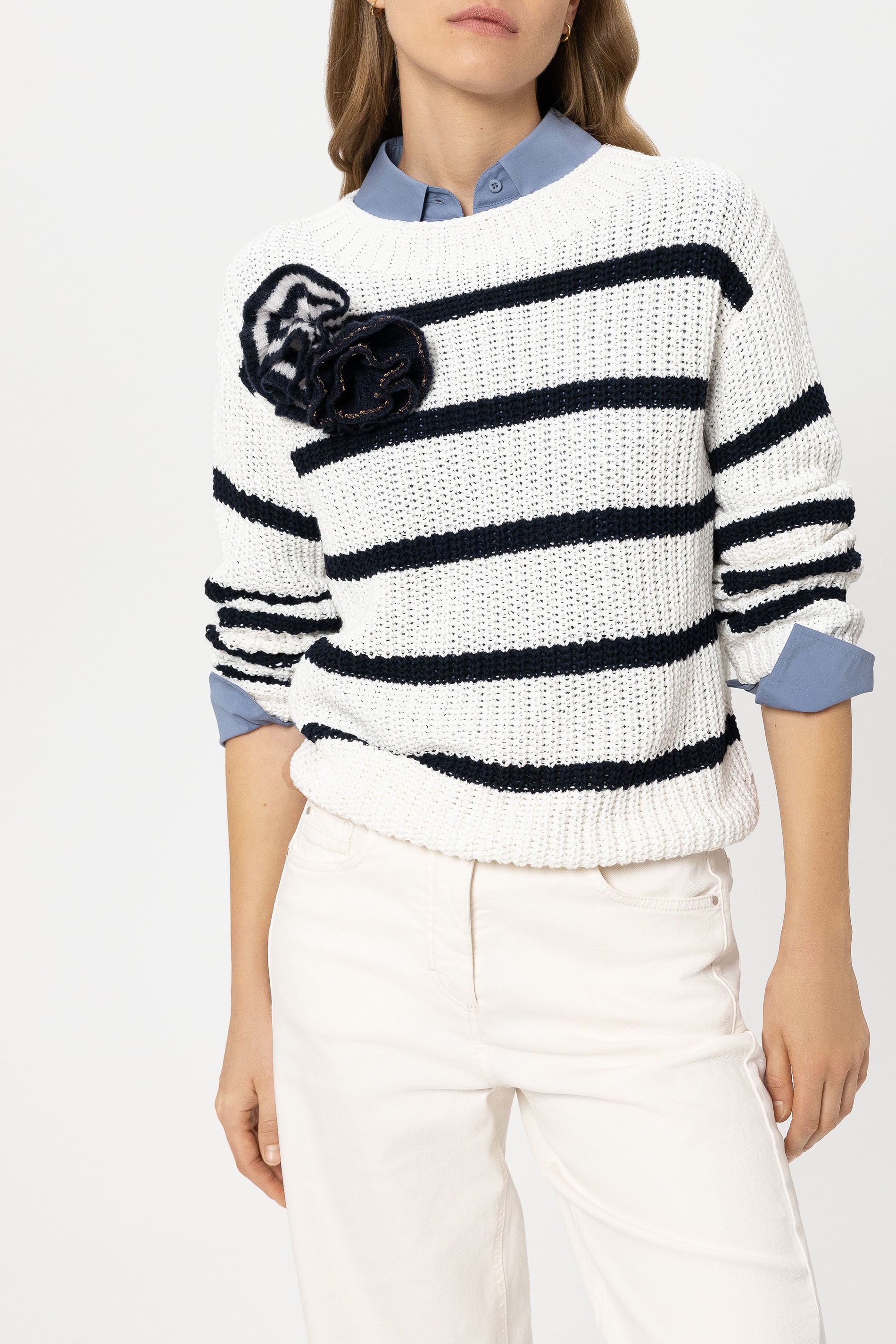 Strick-Brosche - navy blue - Standard | Model Front