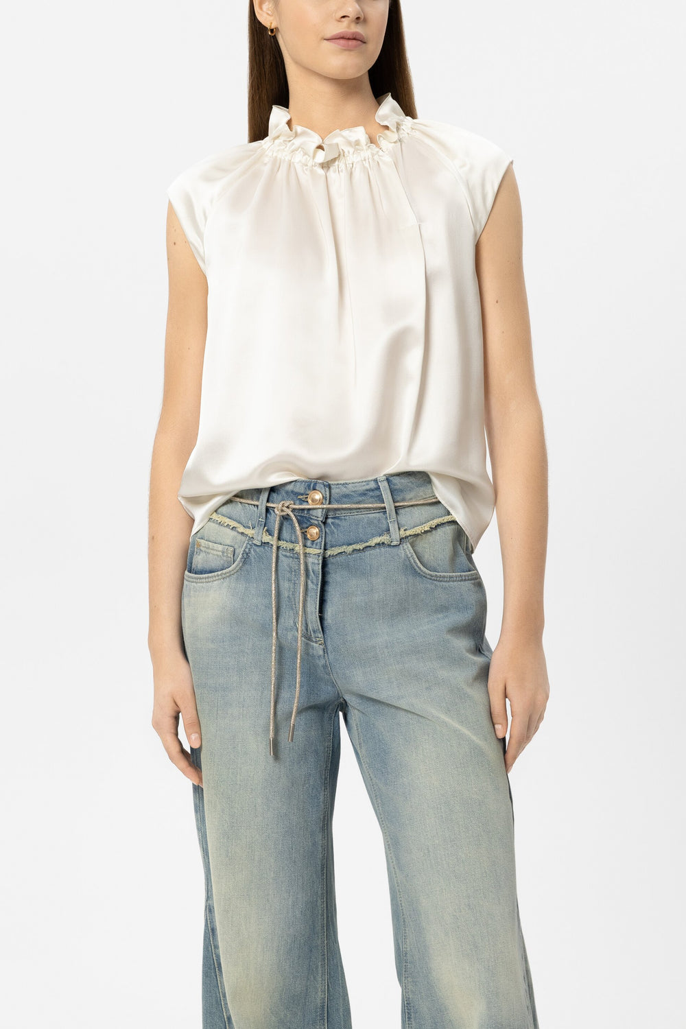 Long glitter belt - beige - standard