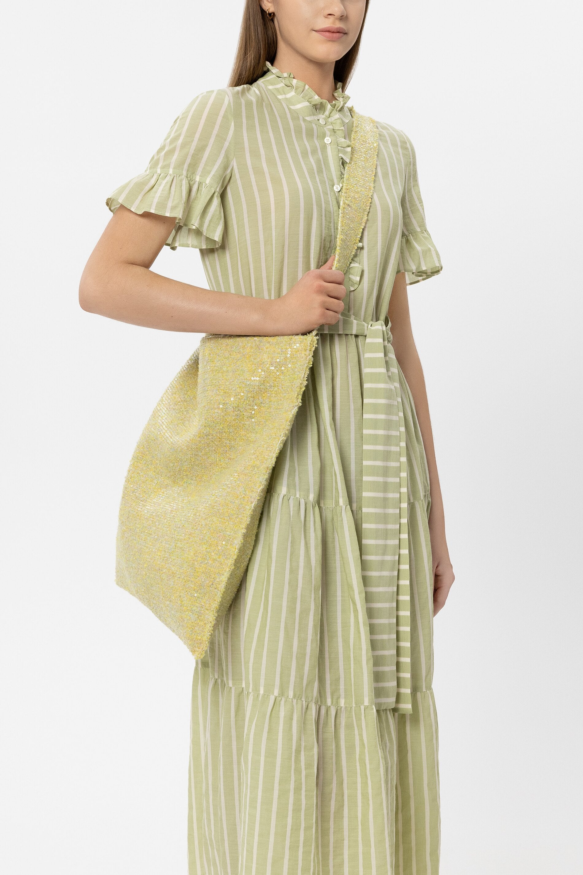 Tweed-Tasche - citron - Standard | Model Front