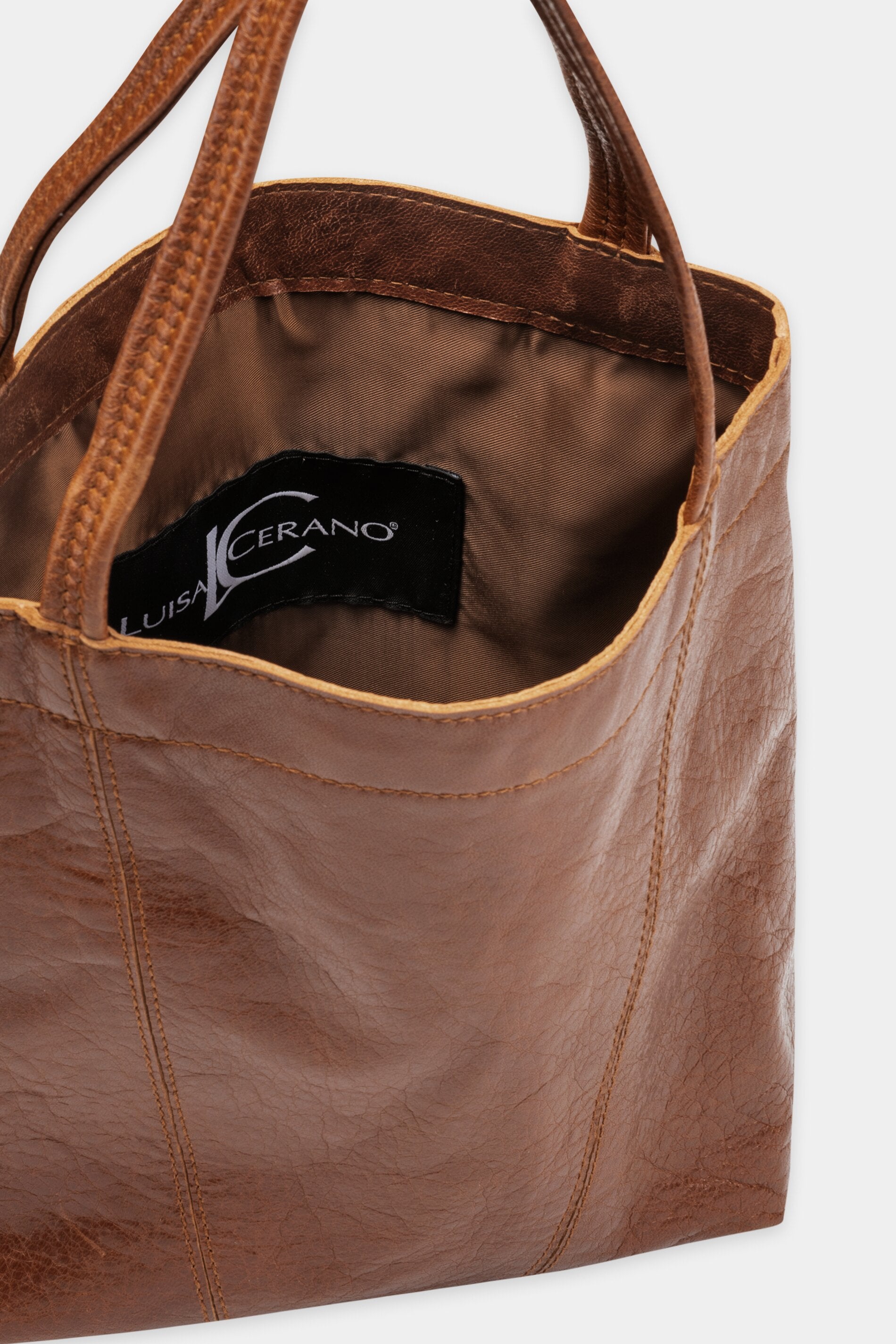 Lammnappa-Tasche - cognac - Standard | Model Seite