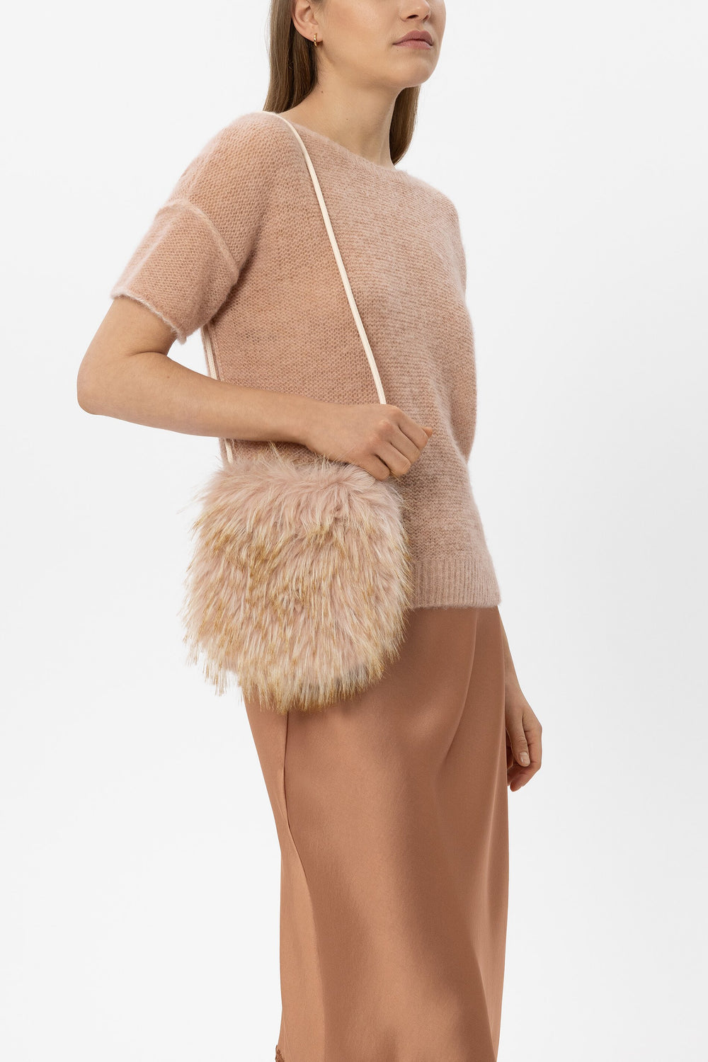 Boho-Tasche in Fell-Optik - nude changeant - Standard