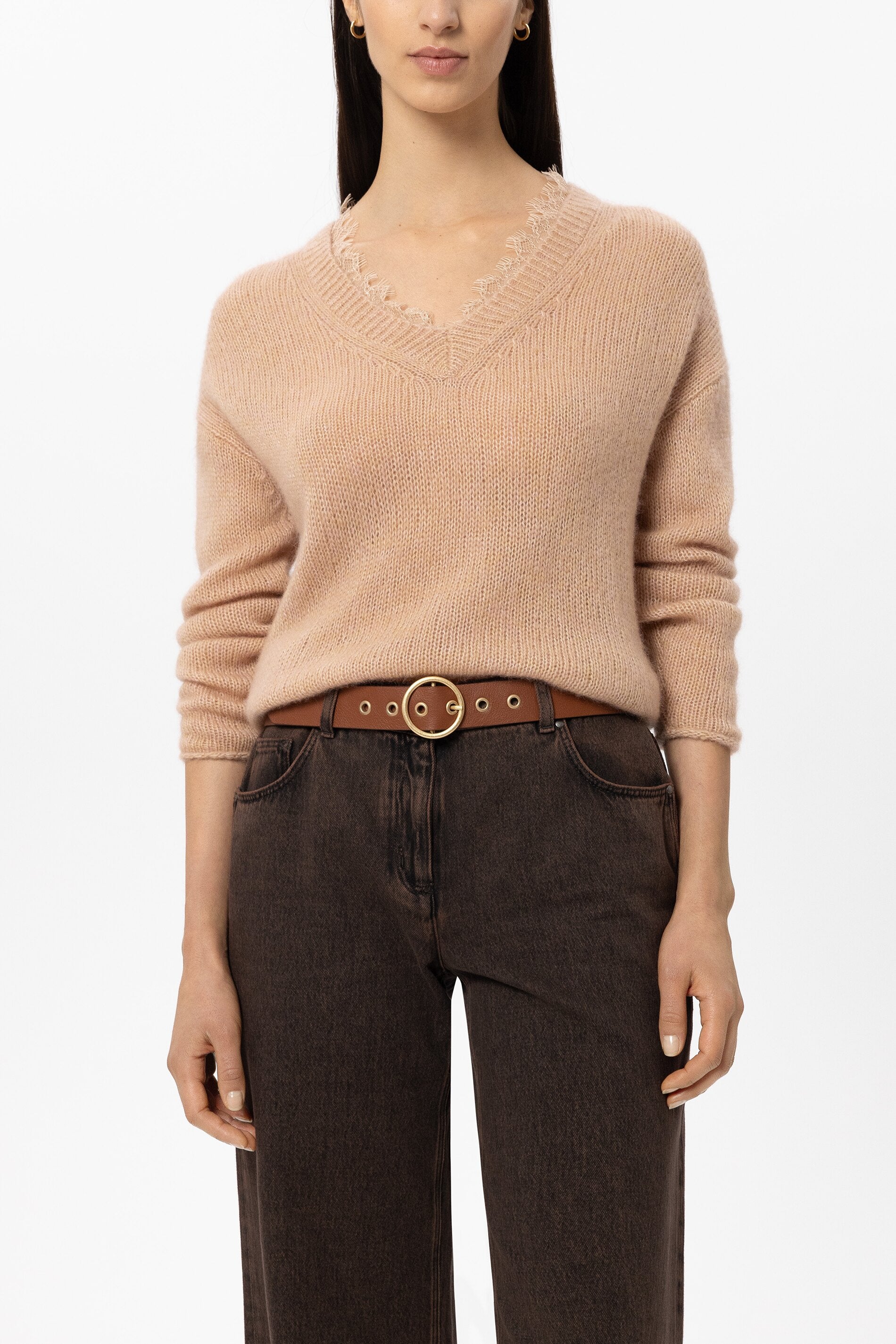 Ledergürtel - cognac - Standard | Model Front