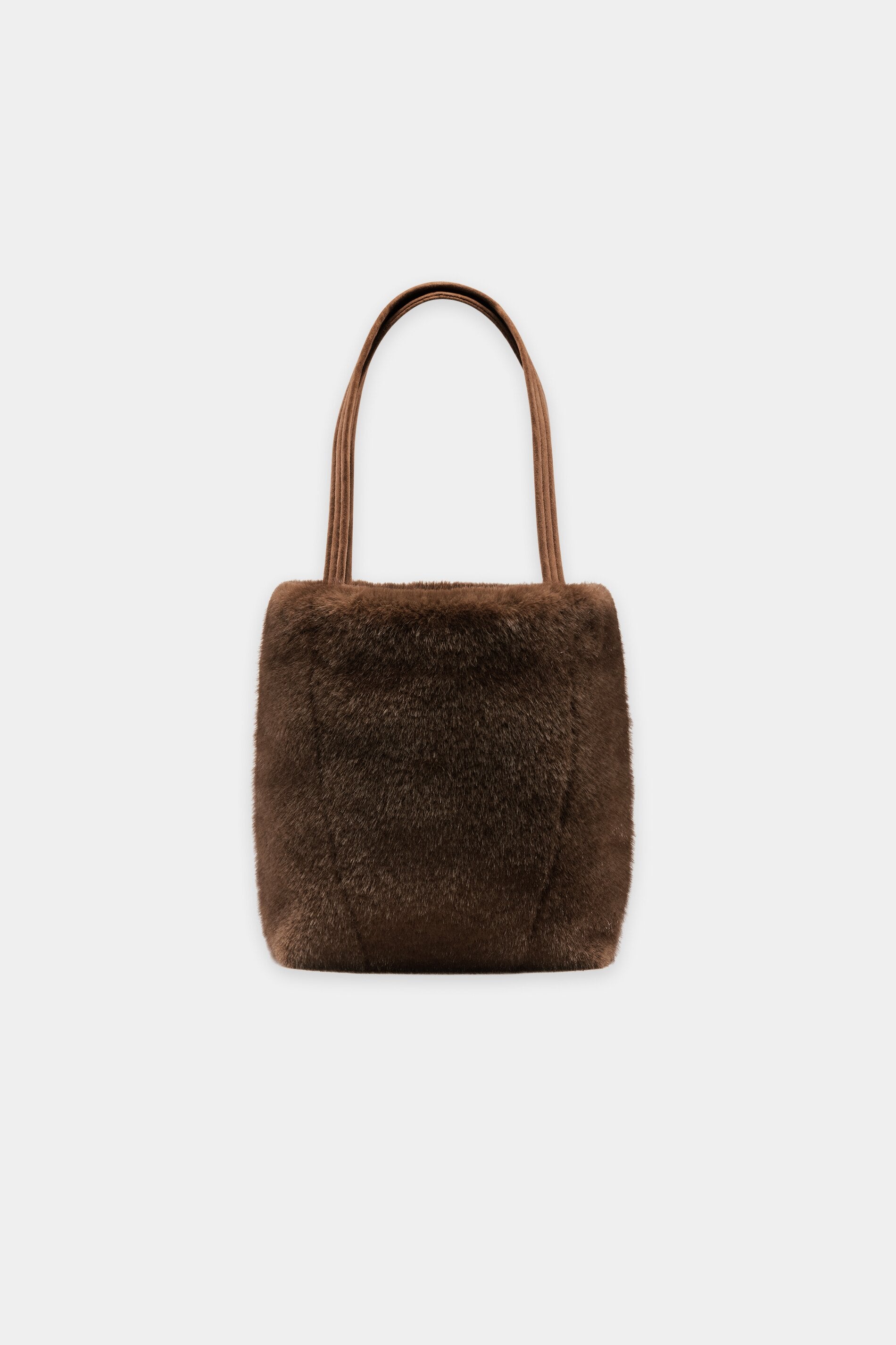 Tasche in Nerz-Optik - caramel - Standard | Artikel Front