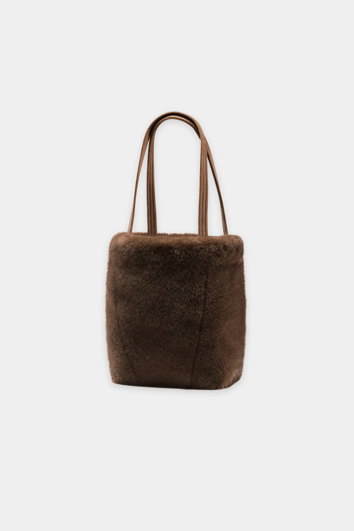 Tasche in Nerz-Optik - caramel - Standard | Artikel Rück