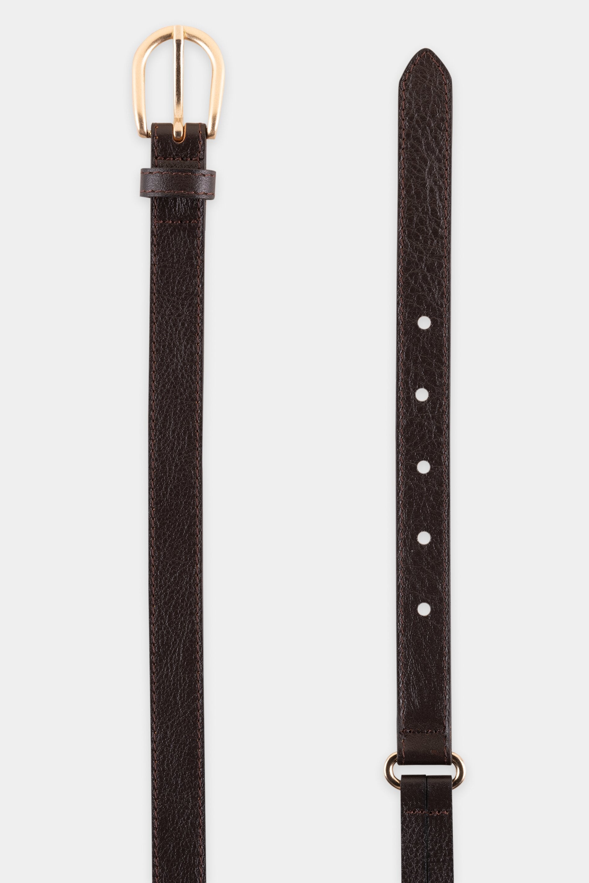 Ledergürtel mit Nieten - truffle - Standard | Model Seite