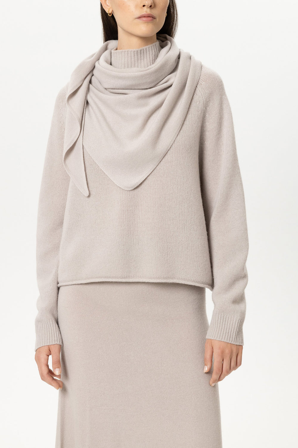 Dreieckstuch aus Kaschmir-Mix - pearl - Standard