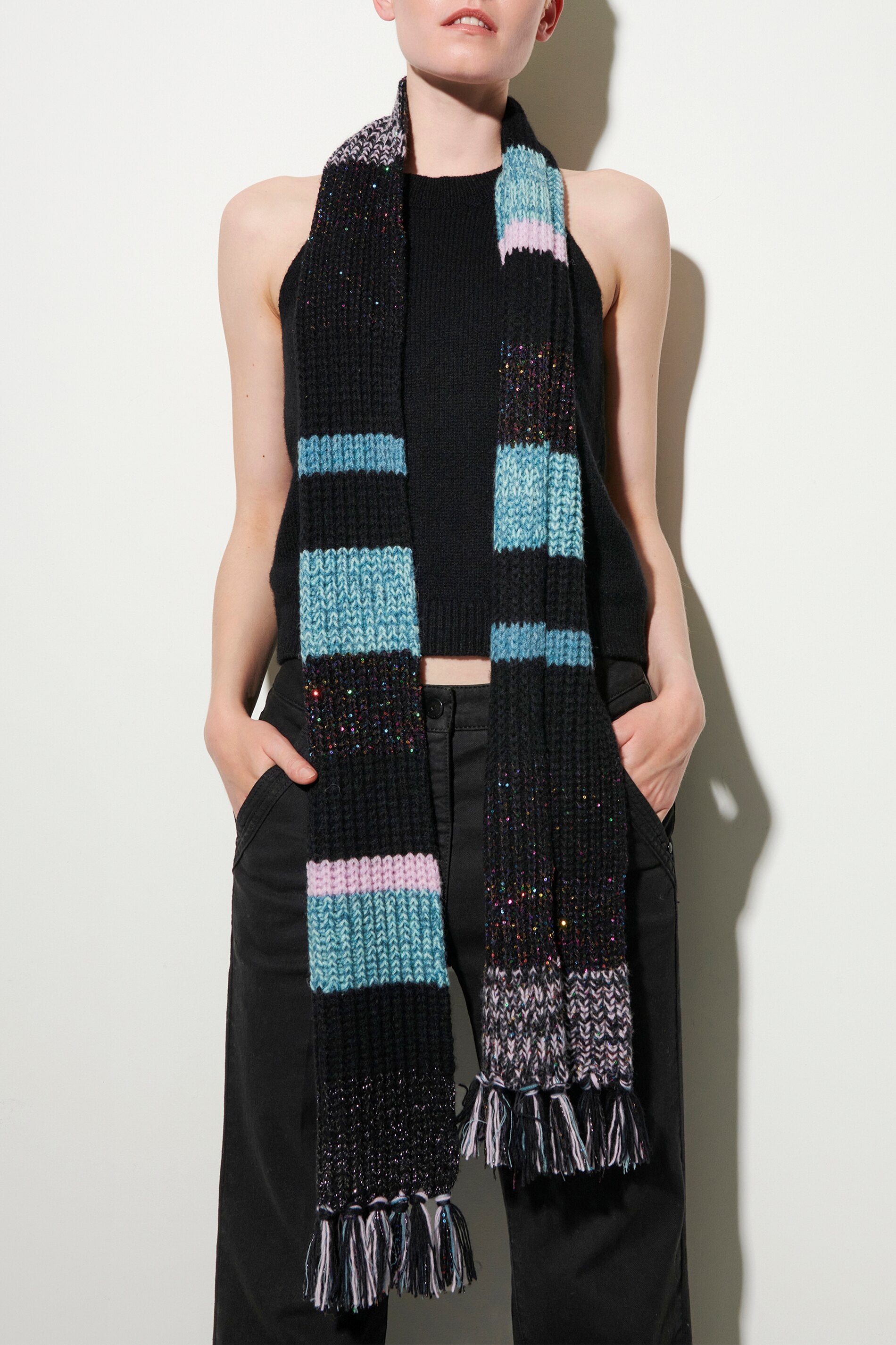 Streifen-Schal aus Woll-Mix - multi - Standard | Model Front