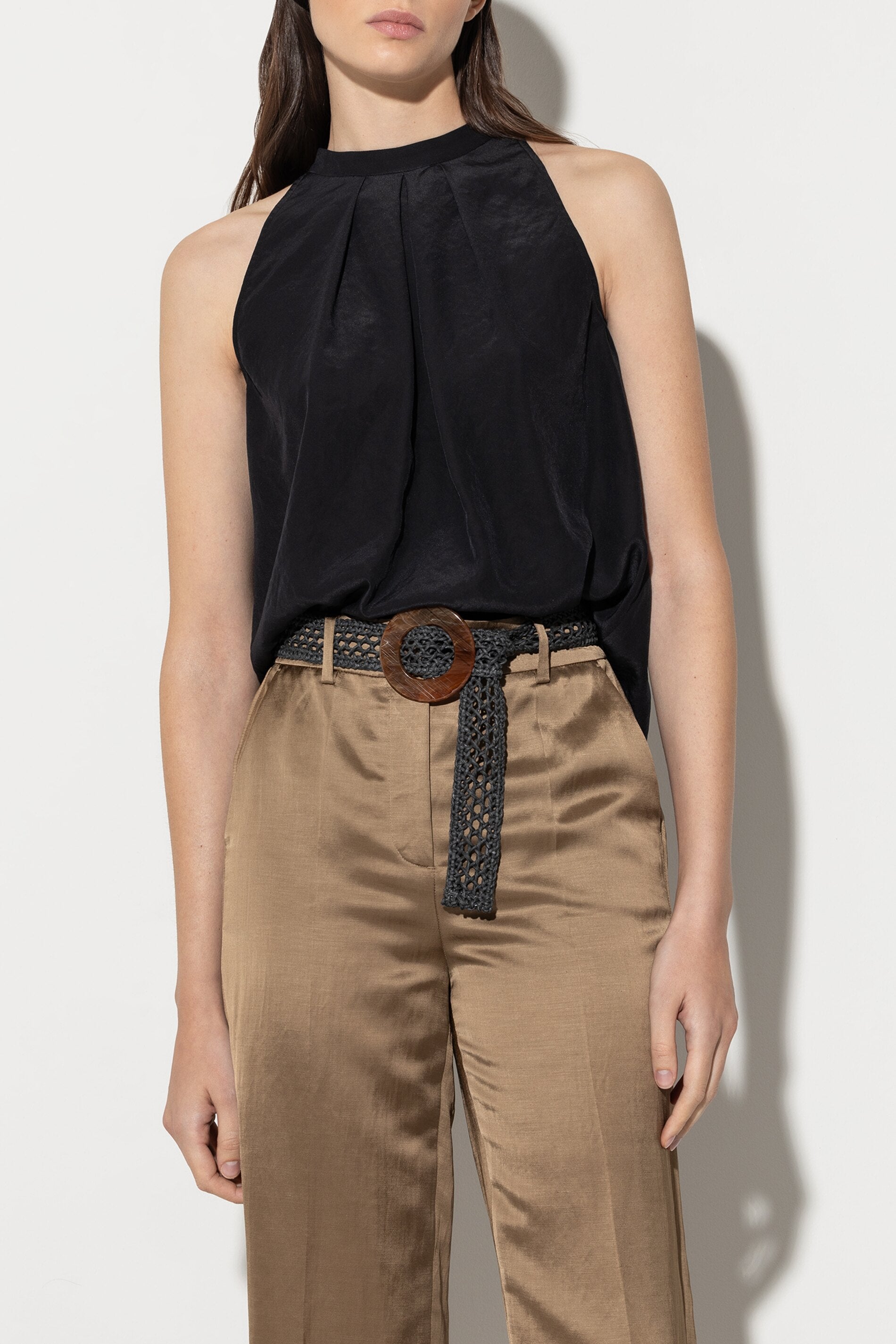 Gürtel mit Lochstruktur - deep black - Standard | Model Front