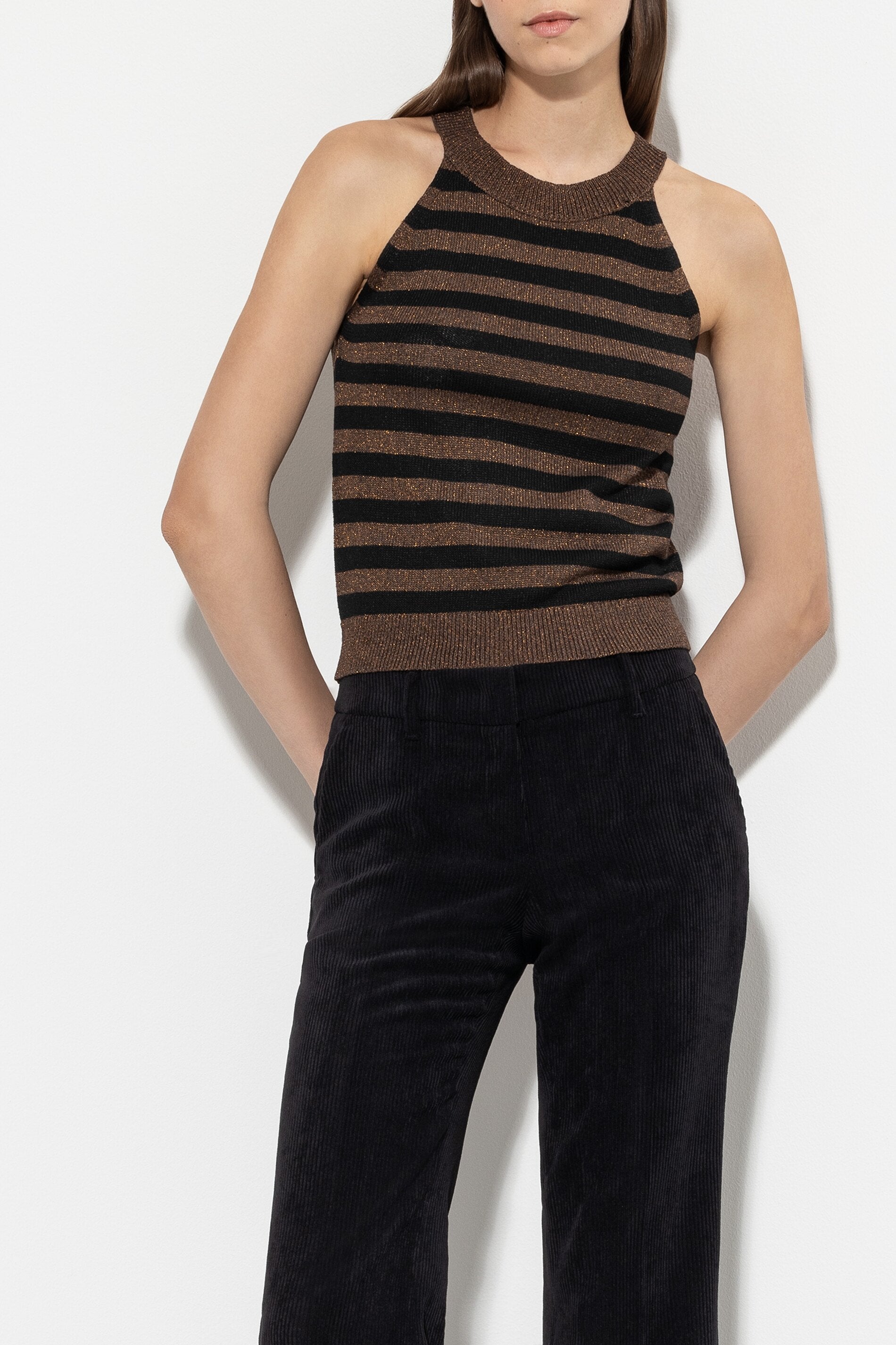 Stricktop mit Streifen - multi - Standard | Model Front