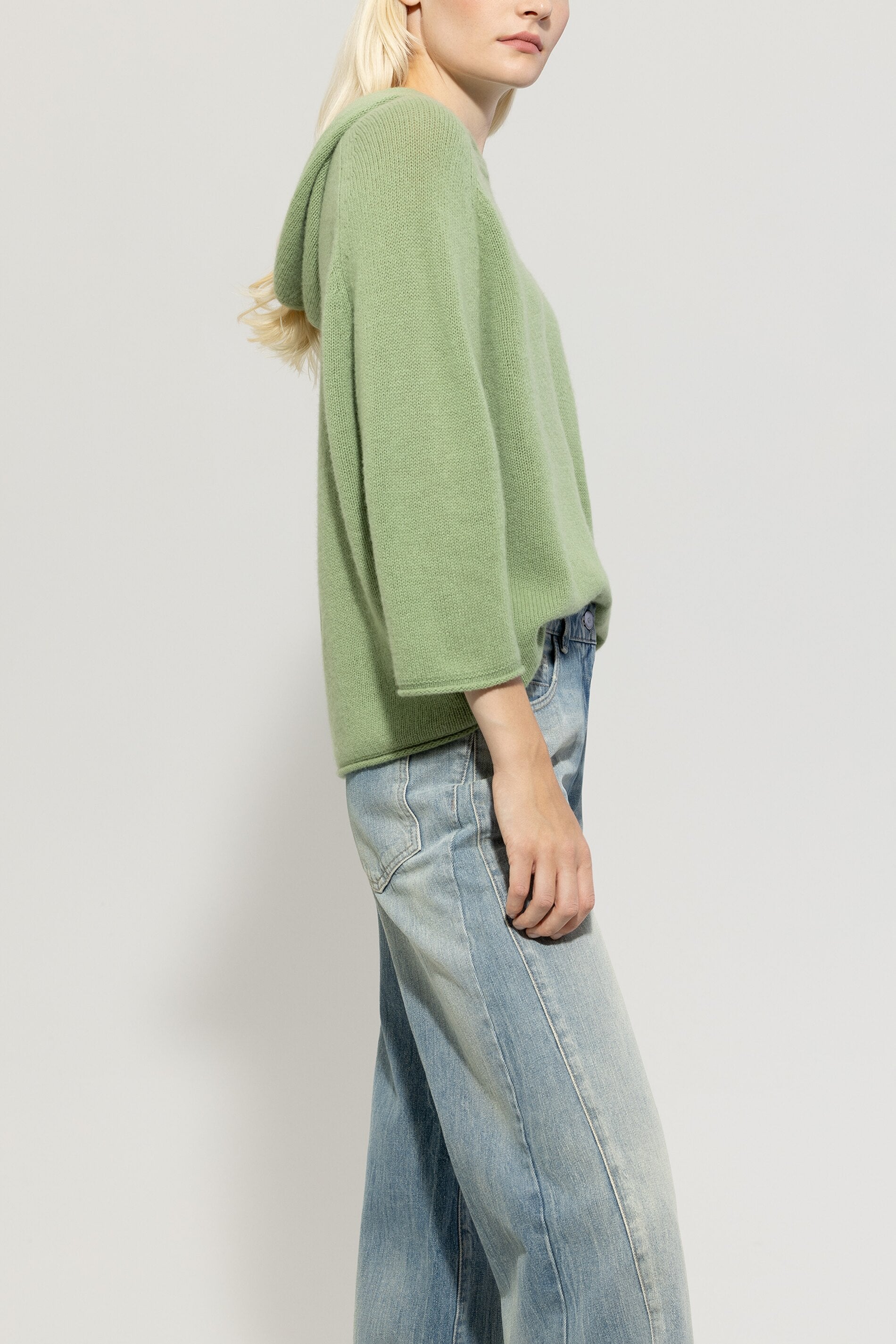 Cashmere-blend hoodie easy green Standard