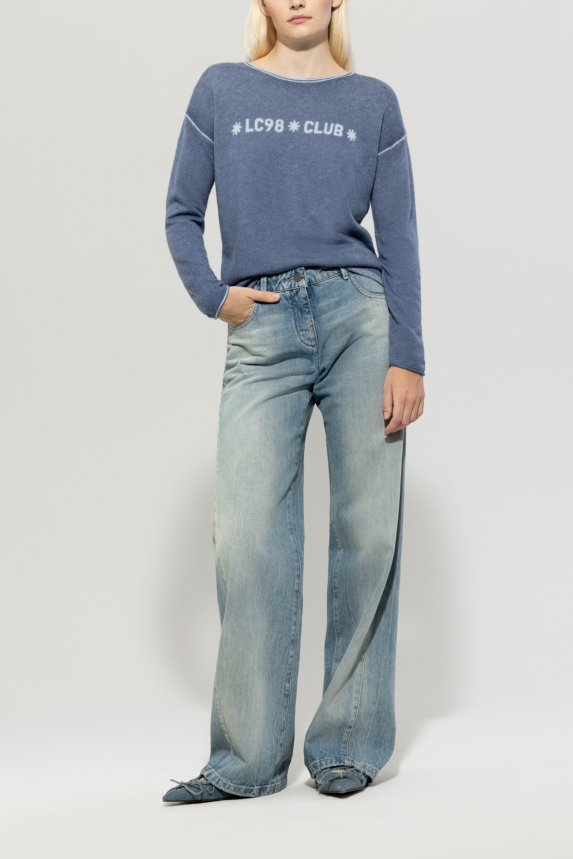 Vintage-look sweater jeans blue Standard