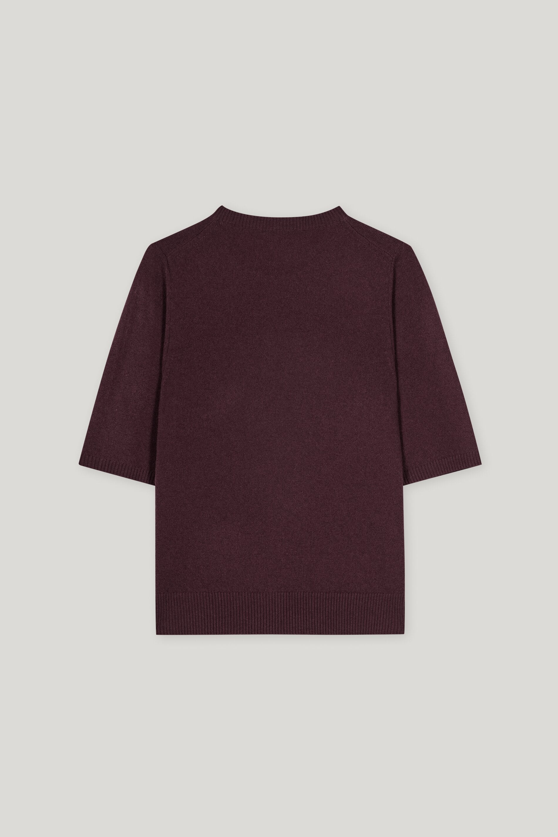 Kurzarm-Pulli aus Kaschmir-Mix - burgundy - Standard | Artikel Rück