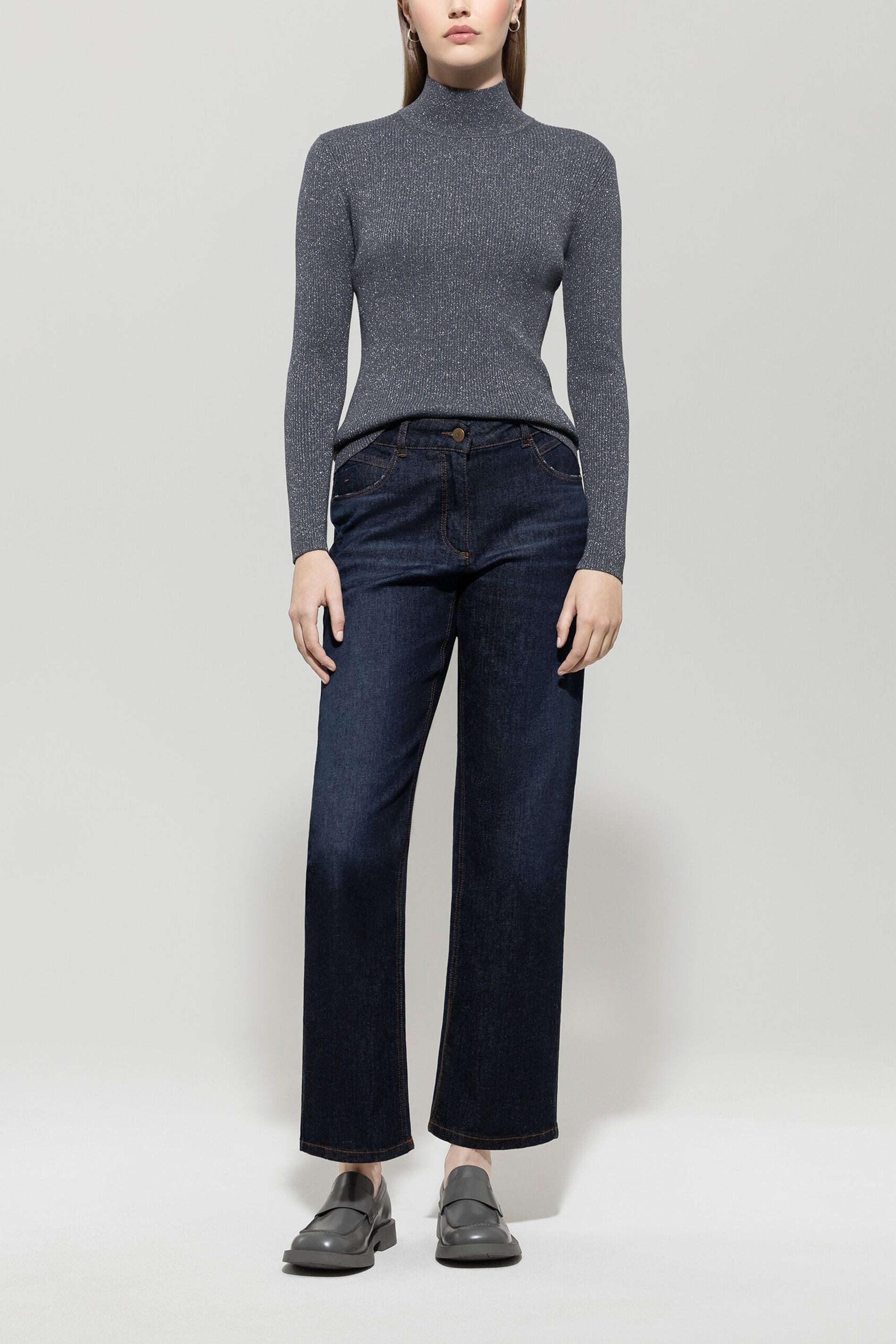 Rollkragen-Pulli aus Woll-Mix - urban grey - Standard | Model Front