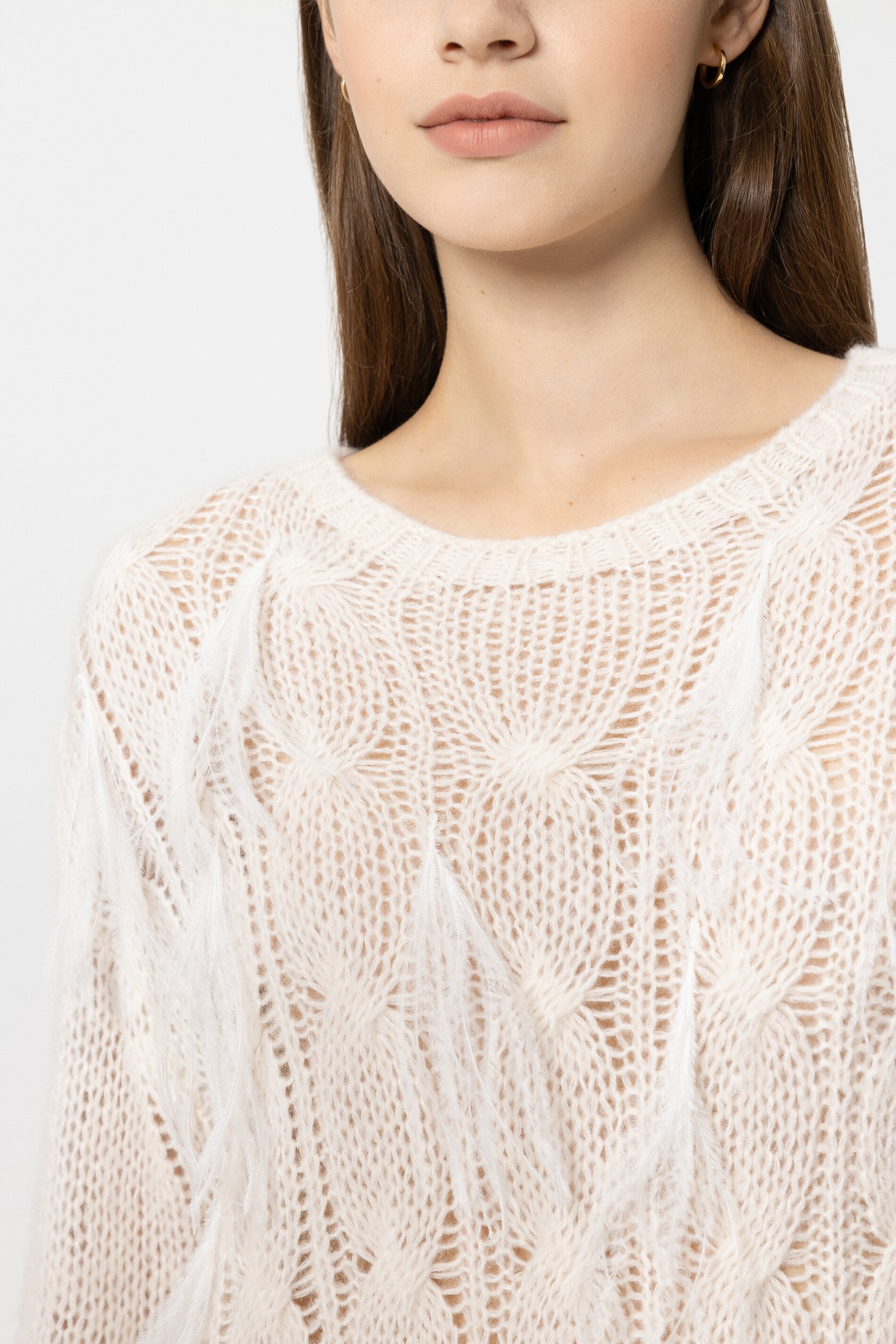 Cable-Knit-Pullover - cream - Standard | Model Detail
