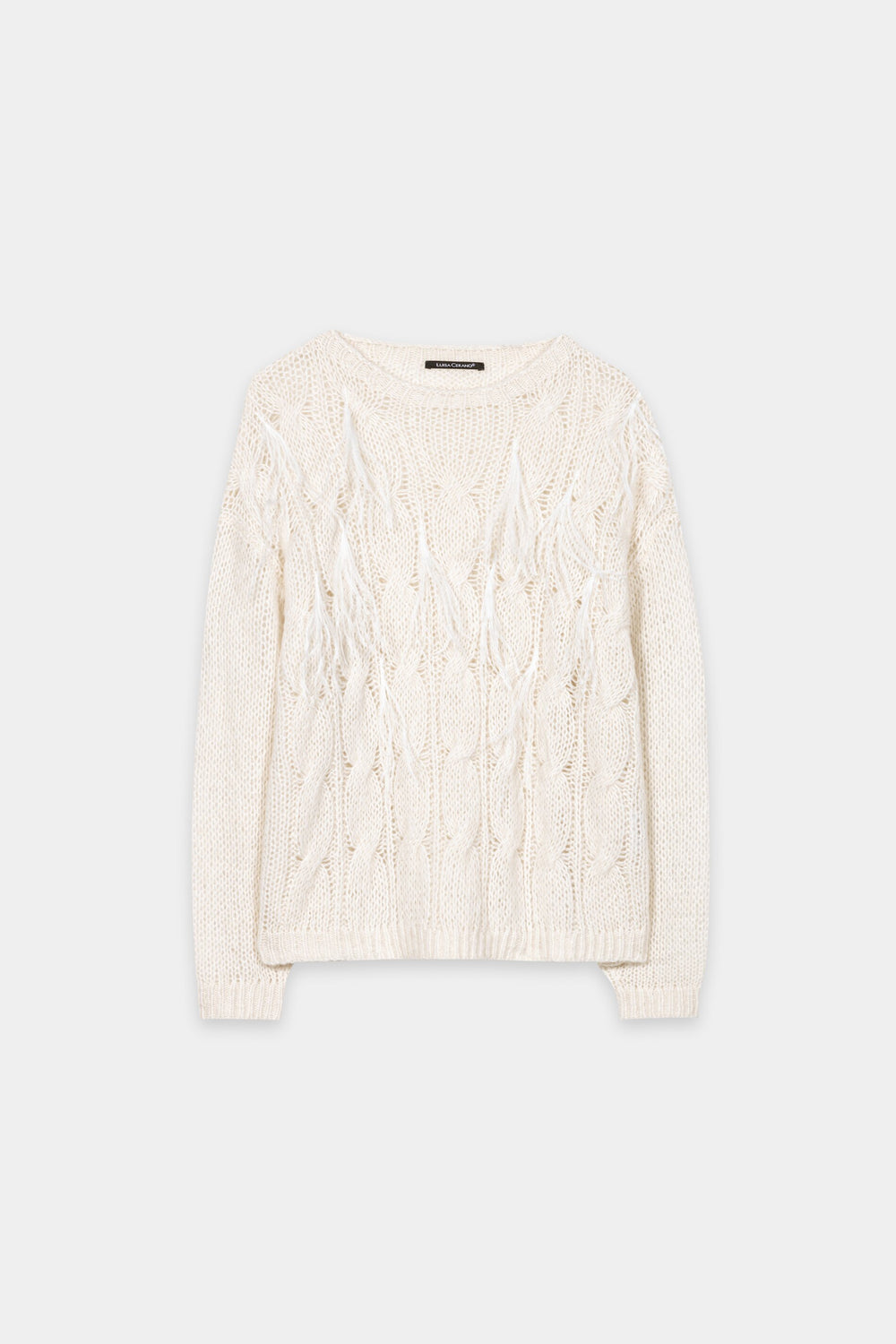 Cable-knit sweater - cream - Standard