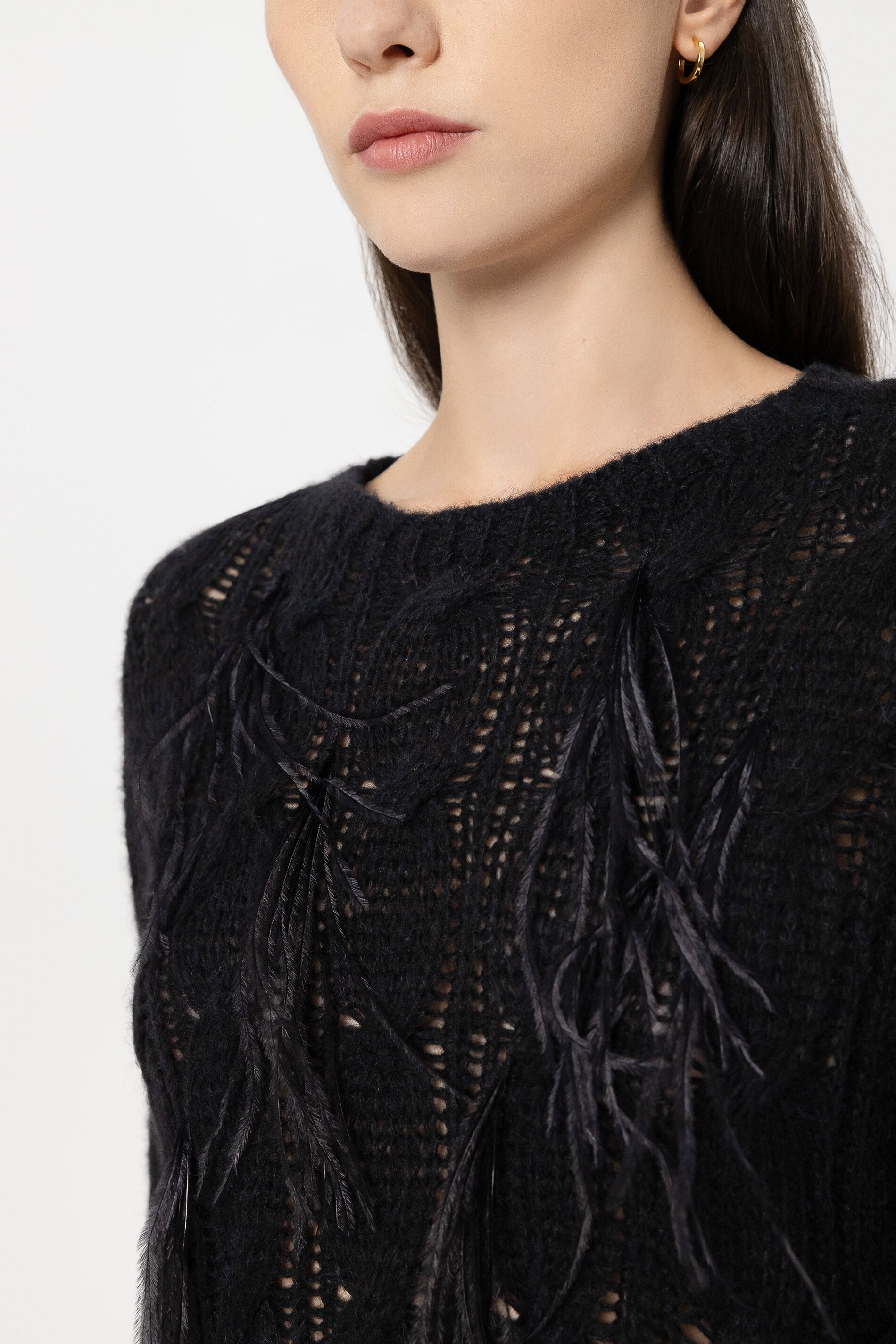 Cable-Knit-Pullover - pure black - Standard | Model Detail