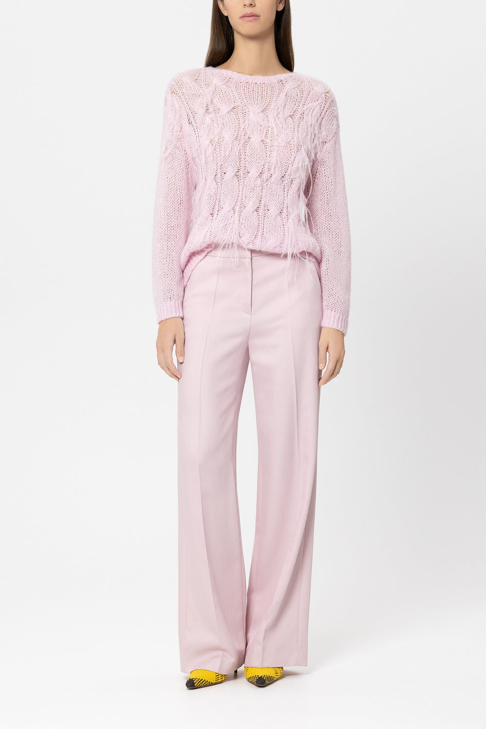 Cable knit sweater - creamy blush - Standard