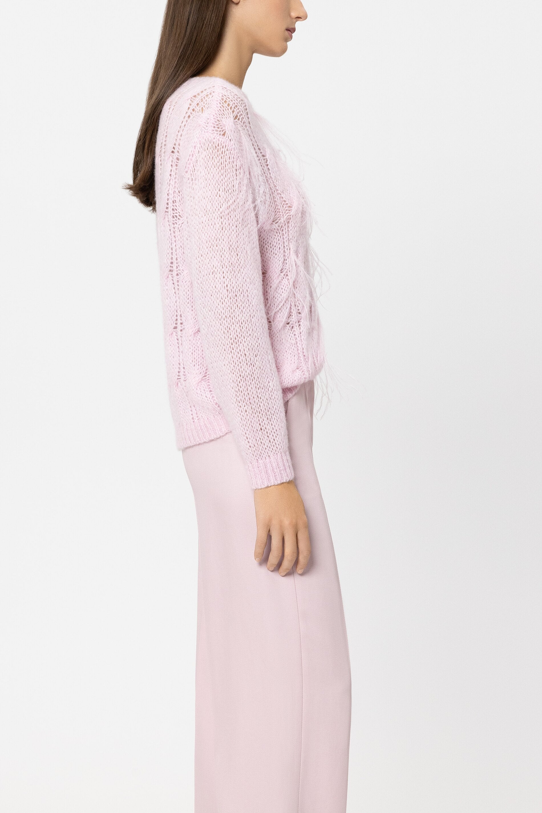 Cable-Knit-Pullover - creamy blush - Standard | Model Seite