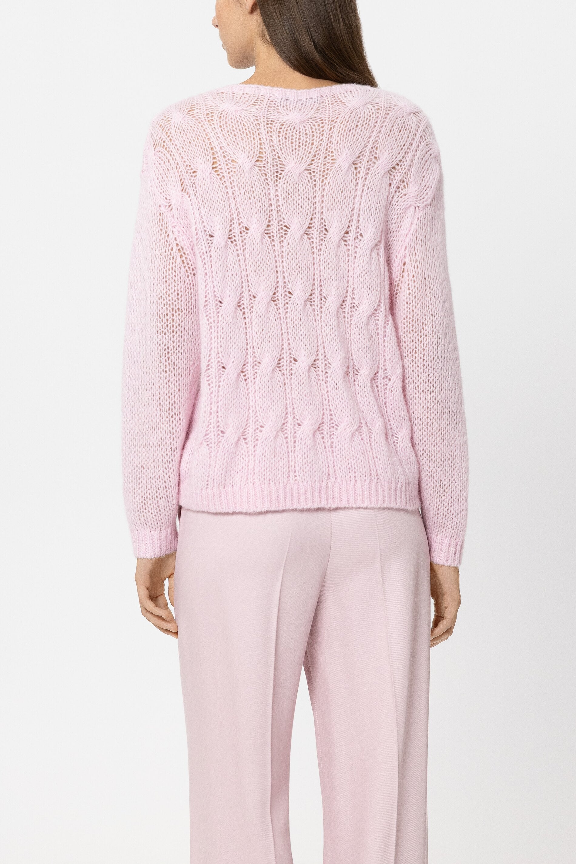 Cable-Knit-Pullover - creamy blush - Standard | Model Rück