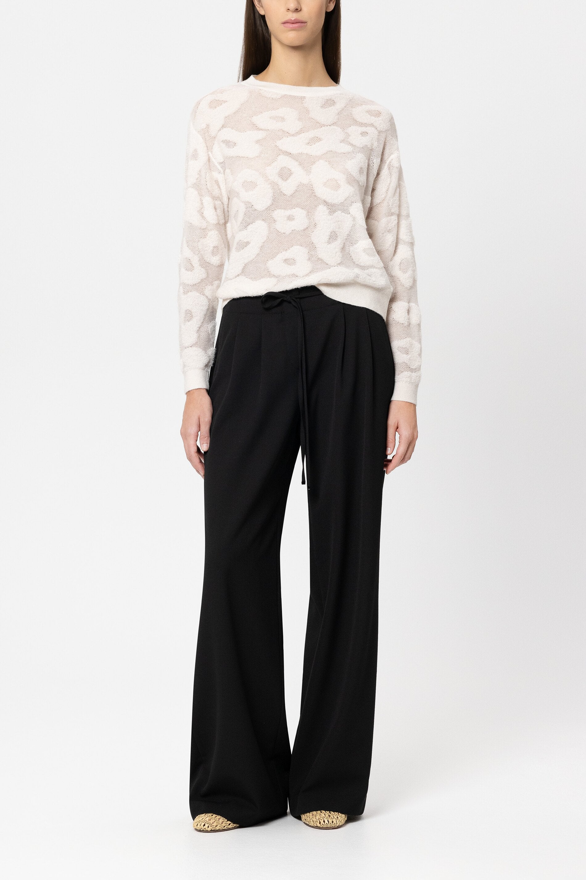 Pullover mit Leo-Pattern - cream - Standard | Model Front