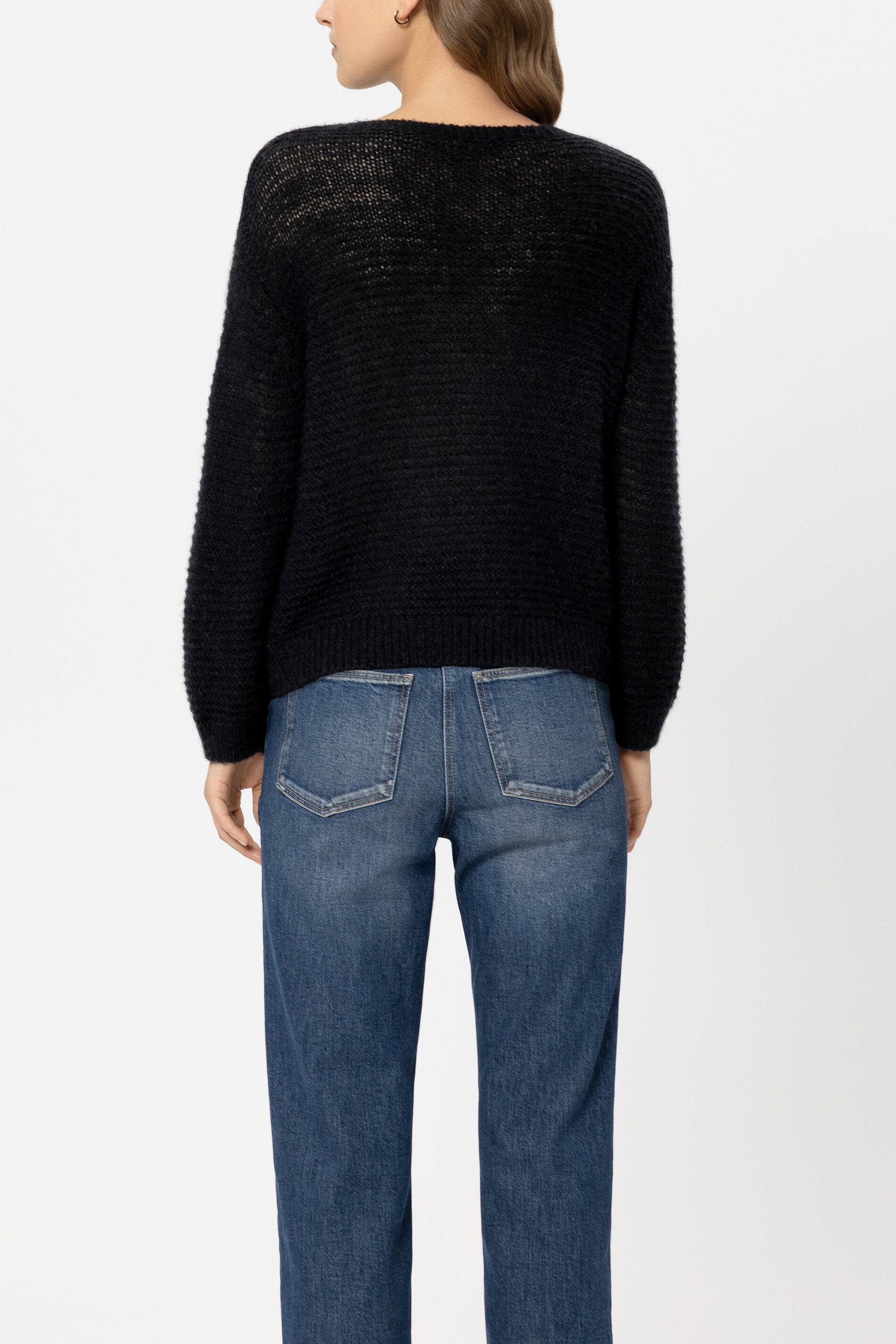 Pullover in Links-Struktur - pure black - Standard | Model Rück