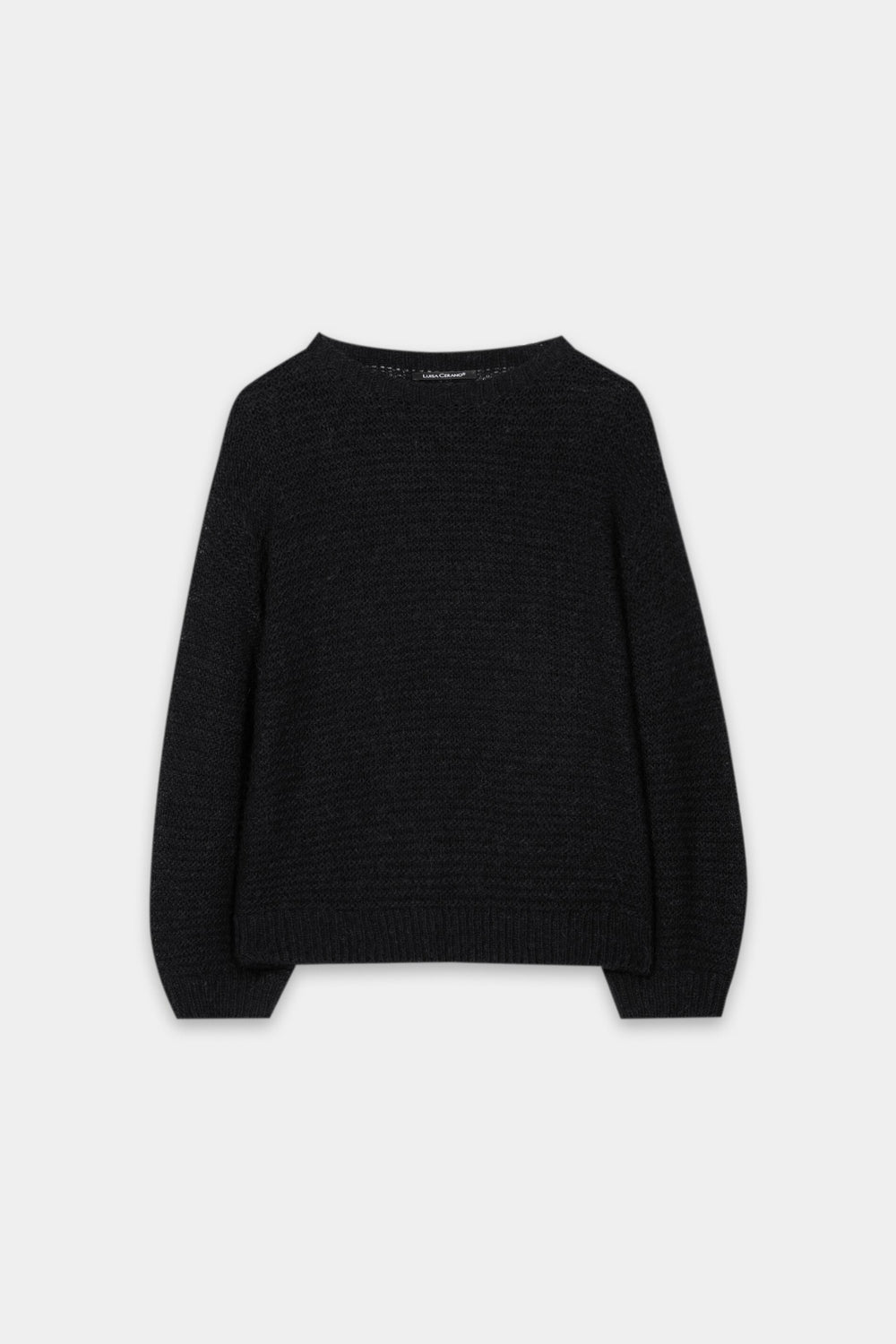Sweater in left structure - pure black - Standard