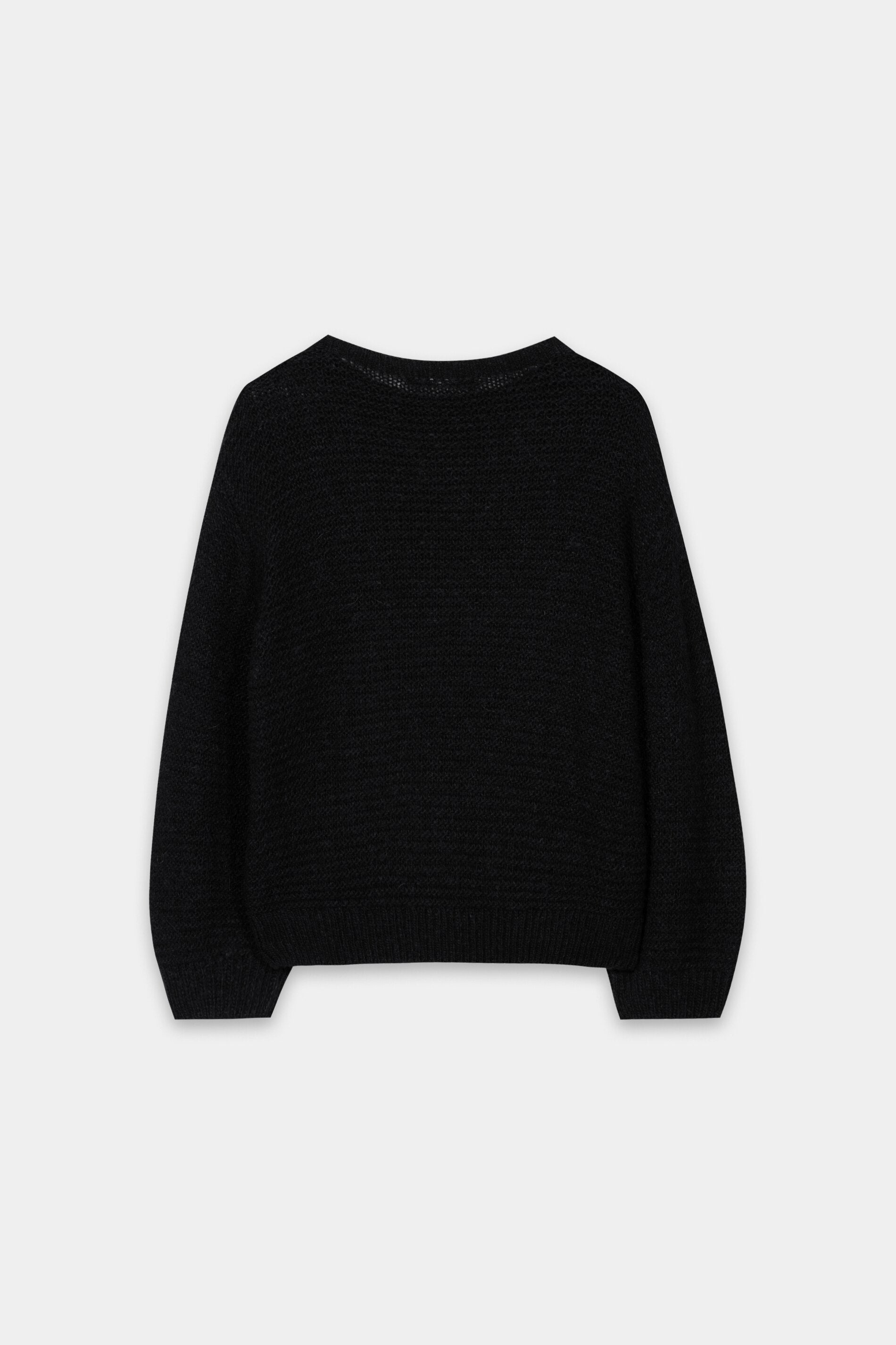 Pullover in Links-Struktur - pure black - Standard | Artikel Rück