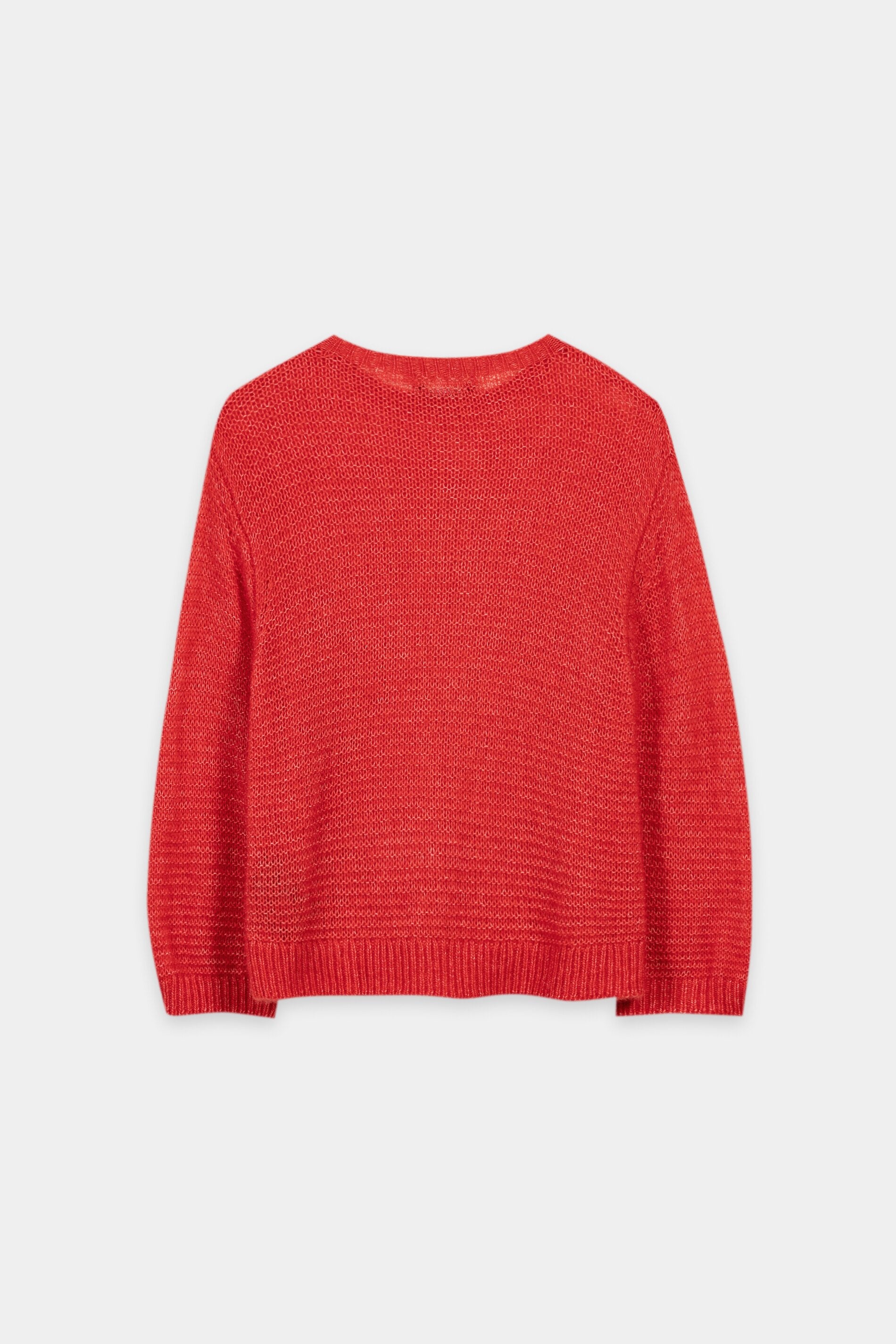 Pullover in Links-Struktur - cherry red - Standard | Artikel Rück