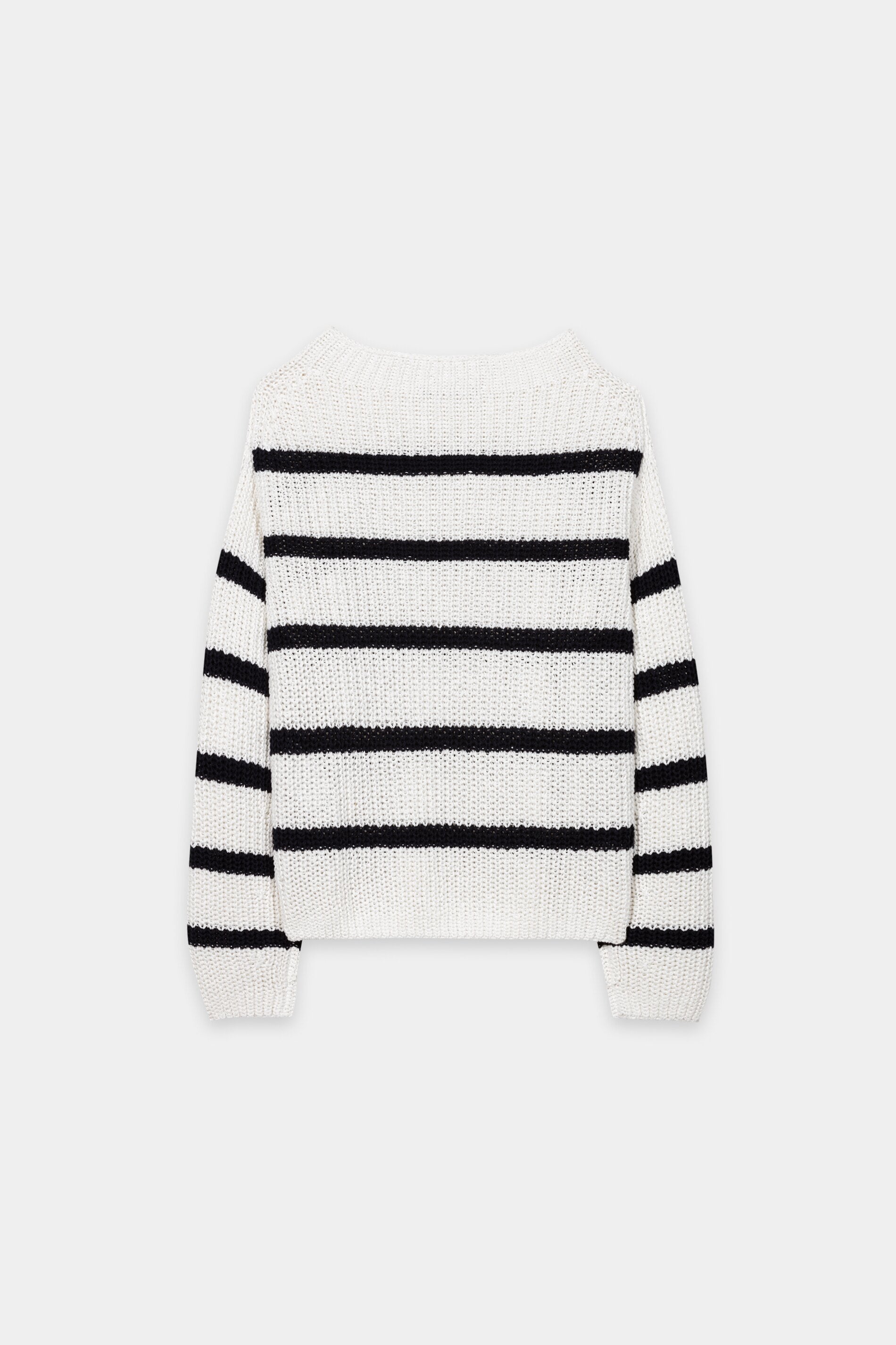 Ringel-Pullover aus Leinen-Mix - cream / navy - Standard | Artikel Rück