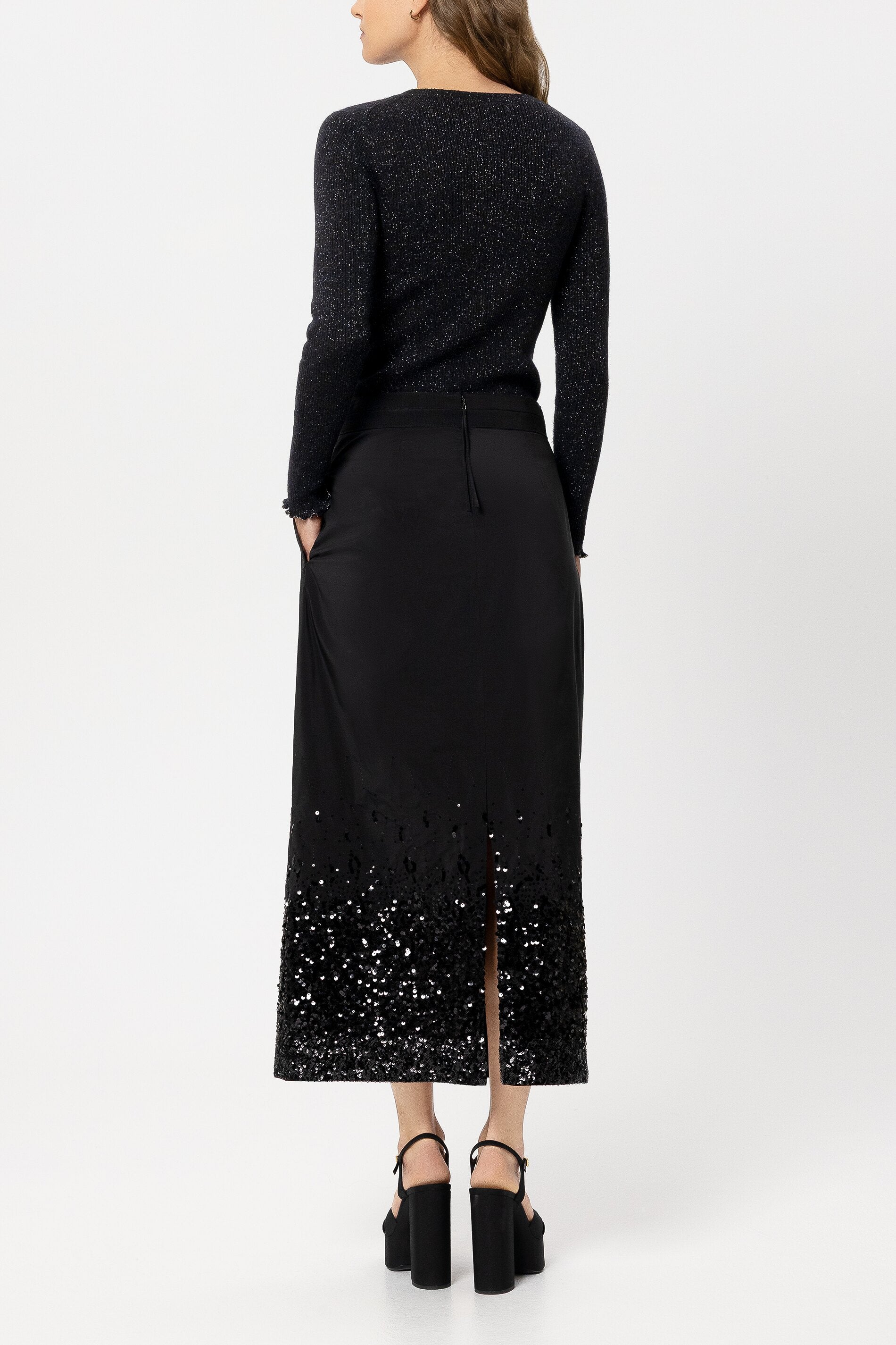 Pullover mit Effektgarn - black - Standard | Model Rück