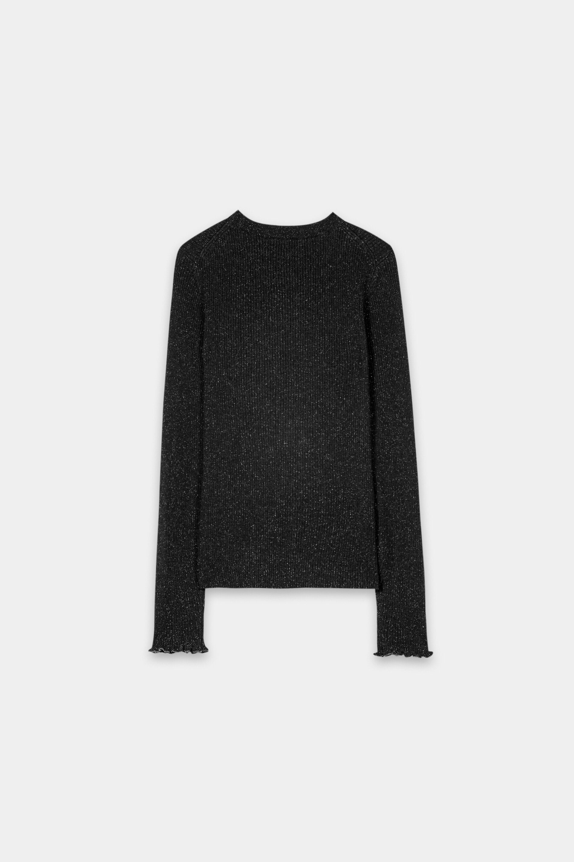 Sweater with effect yarn - black - Standard